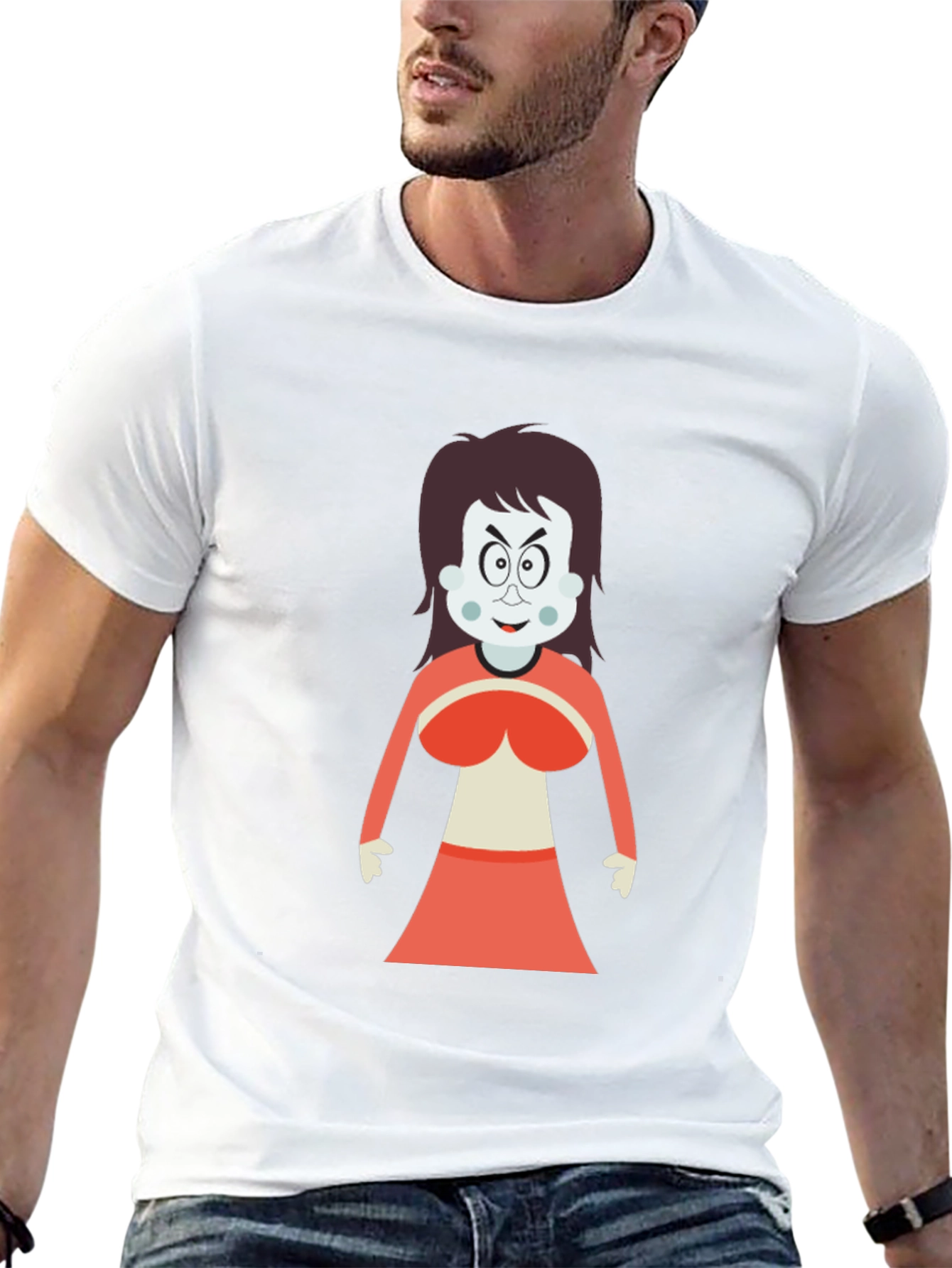 Cartoon Witch Graphic T-Shirt