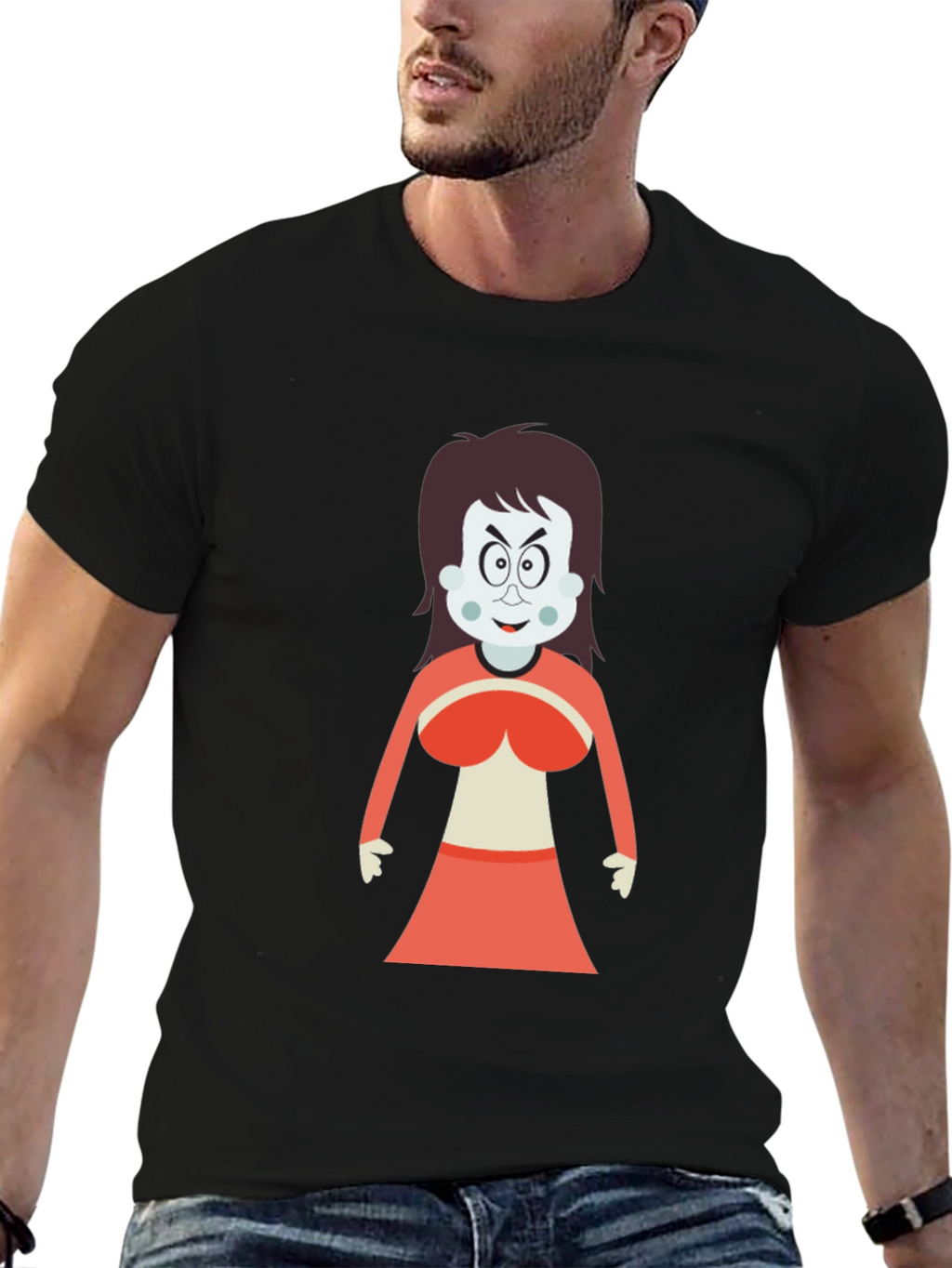 Cartoon Witch Graphic T-Shirt