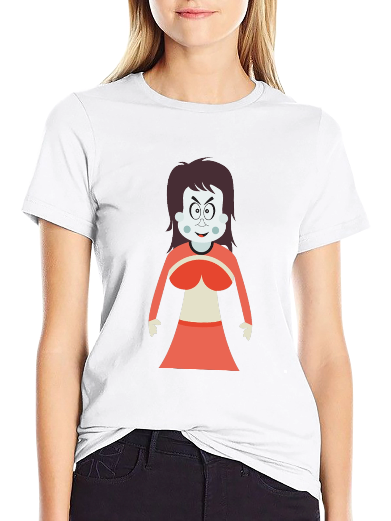 Cartoon Witch Graphic T-Shirt