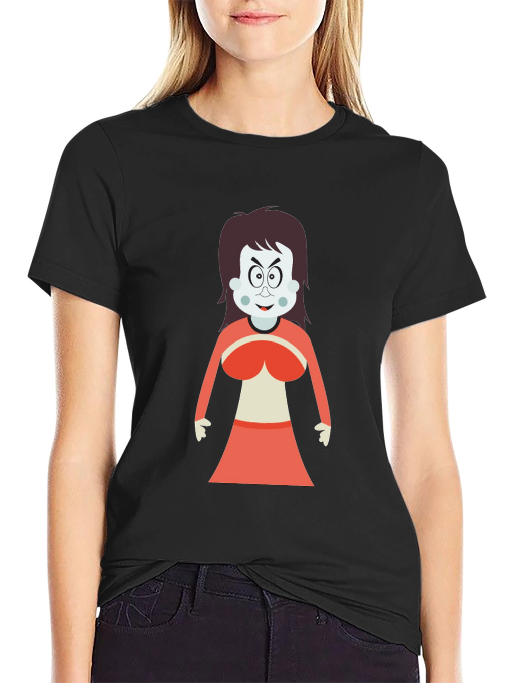 Cartoon Witch Graphic T-Shirt