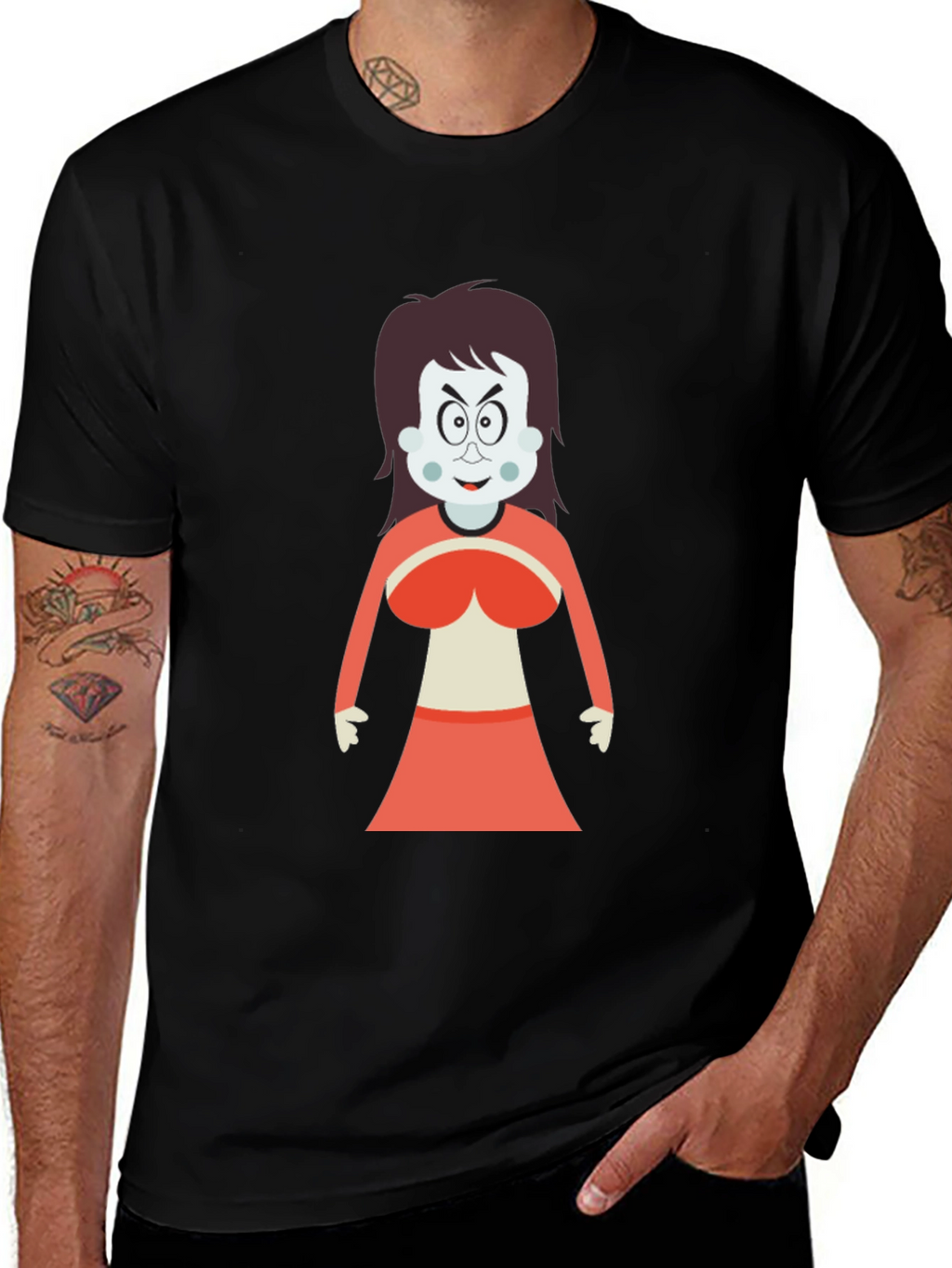 Cartoon Witch Graphic T-Shirt
