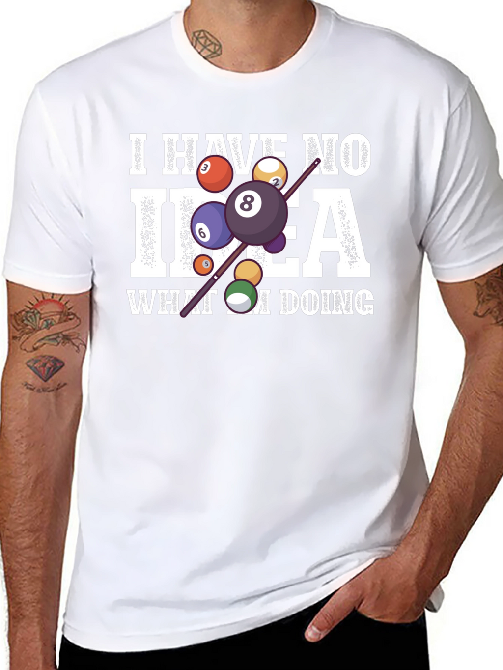 Humorous Billiards T-Shirt - I Have No Idea