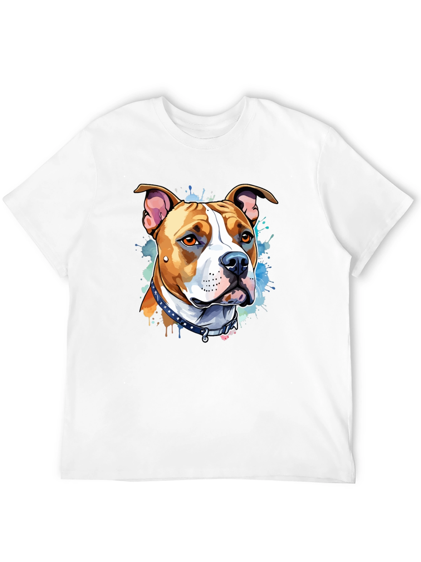 Pitbull Dog Art Black T-Shirt