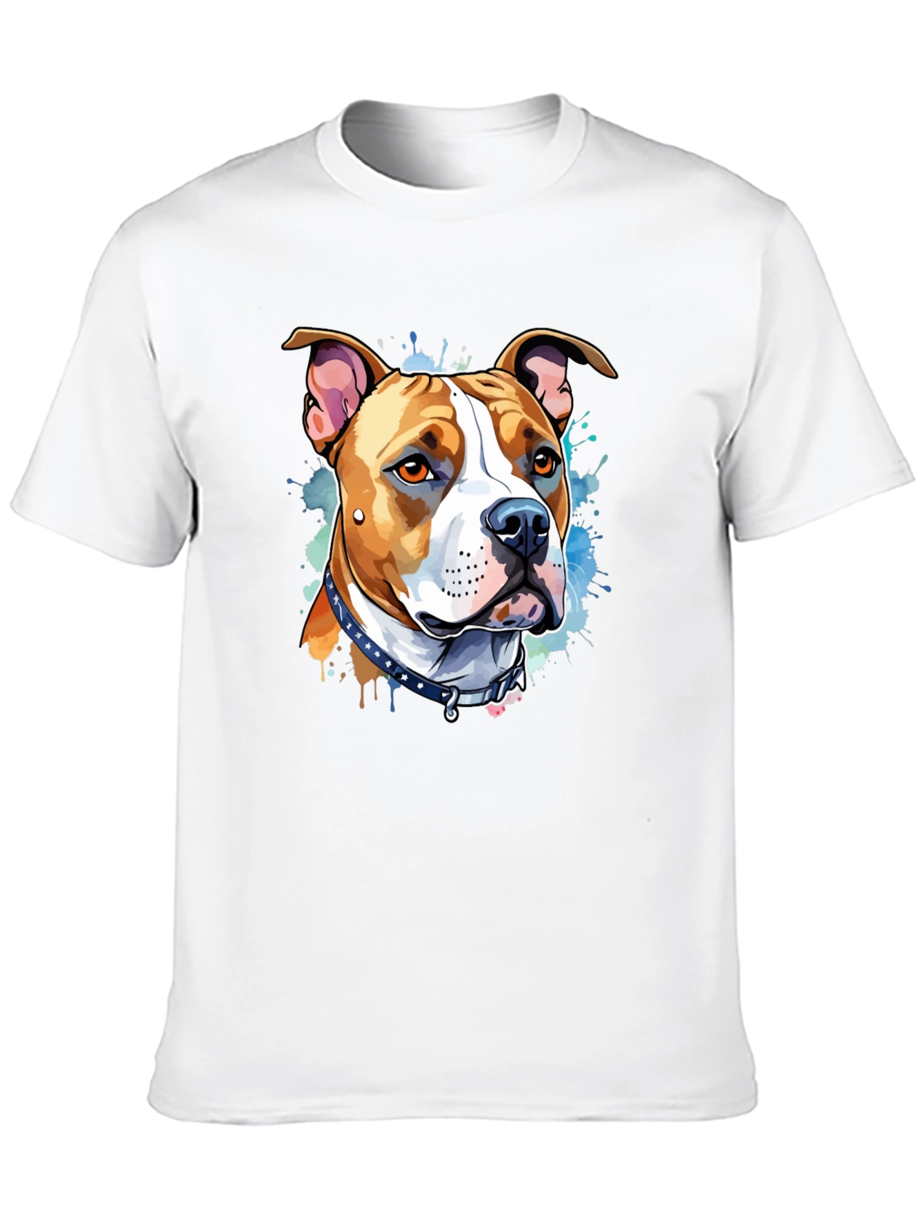 Pitbull Dog Art Black T-Shirt