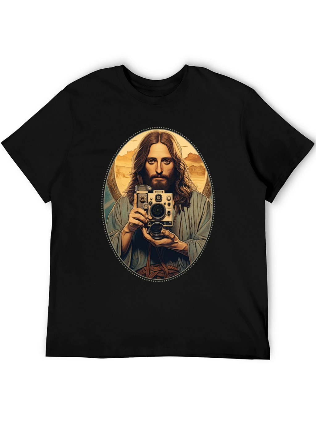 Jesus Taking Selfie T-Shirt - Black