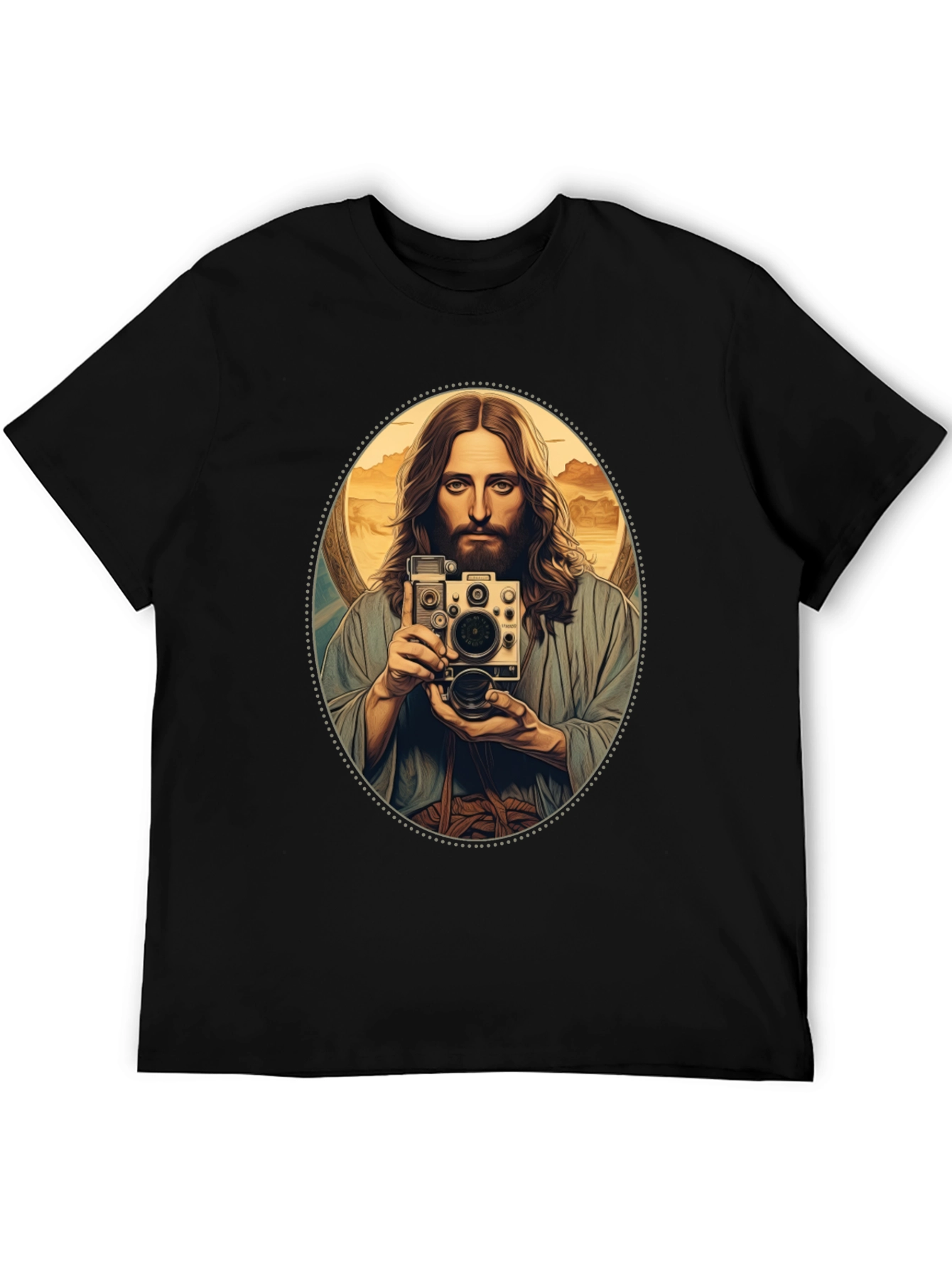 Jesus Taking Selfie T-Shirt - Black