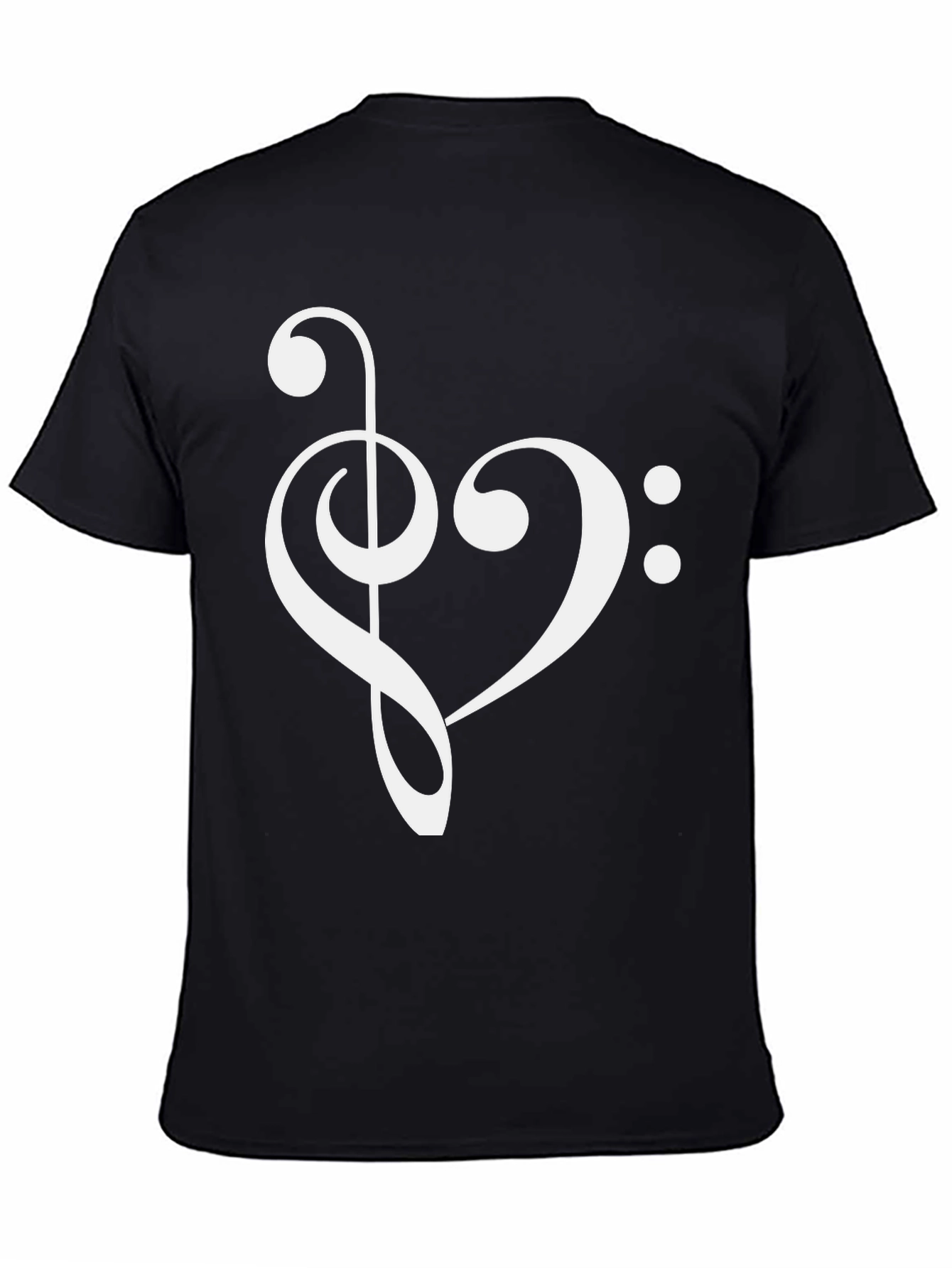 Musical Heart T-Shirt - Treble & Bass Clef Love