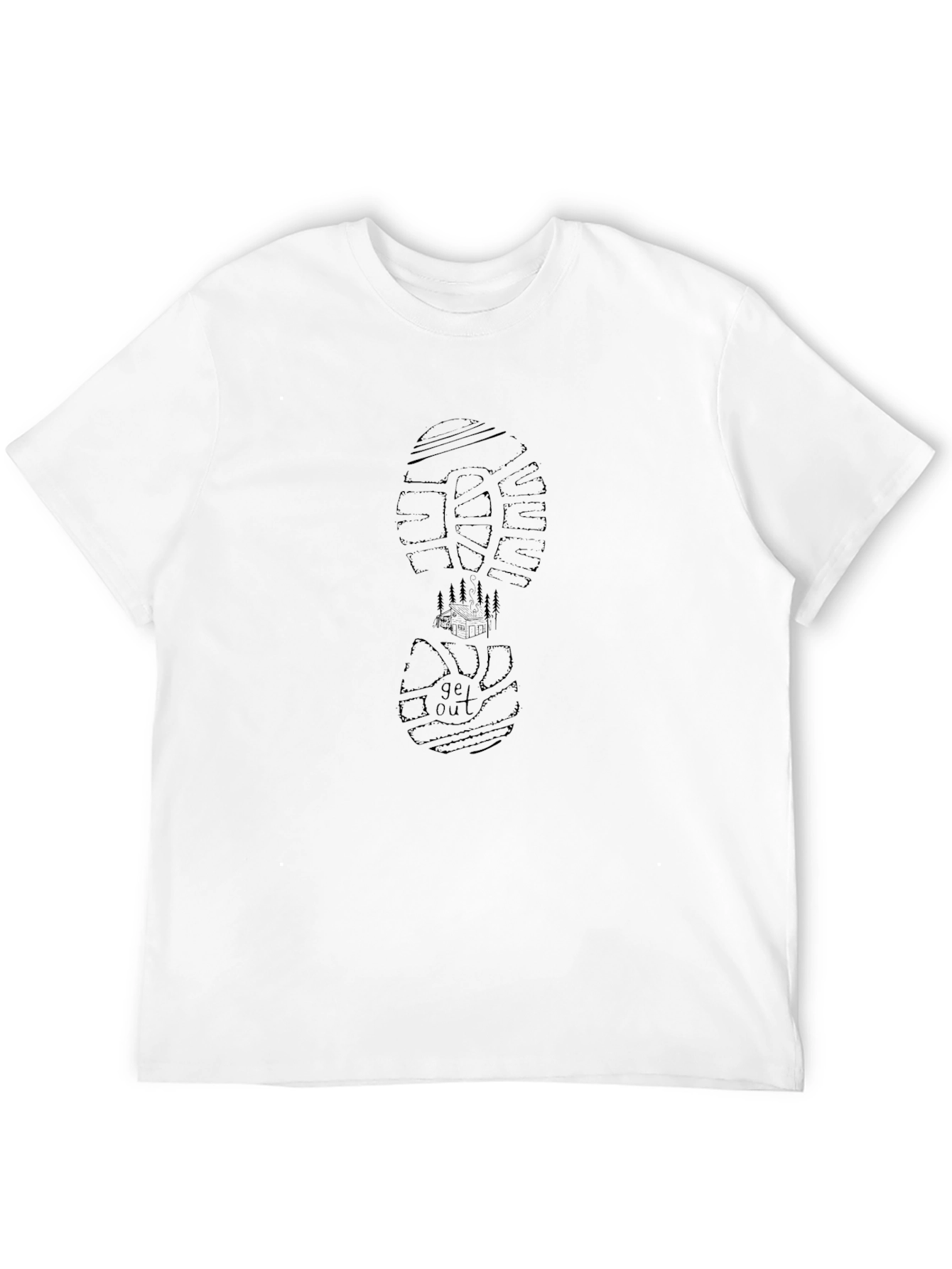 Get Out Graphic Print Black T-Shirt