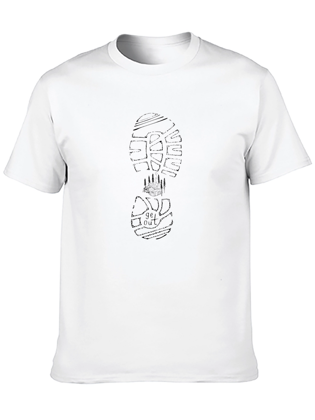 Get Out Graphic Print Black T-Shirt