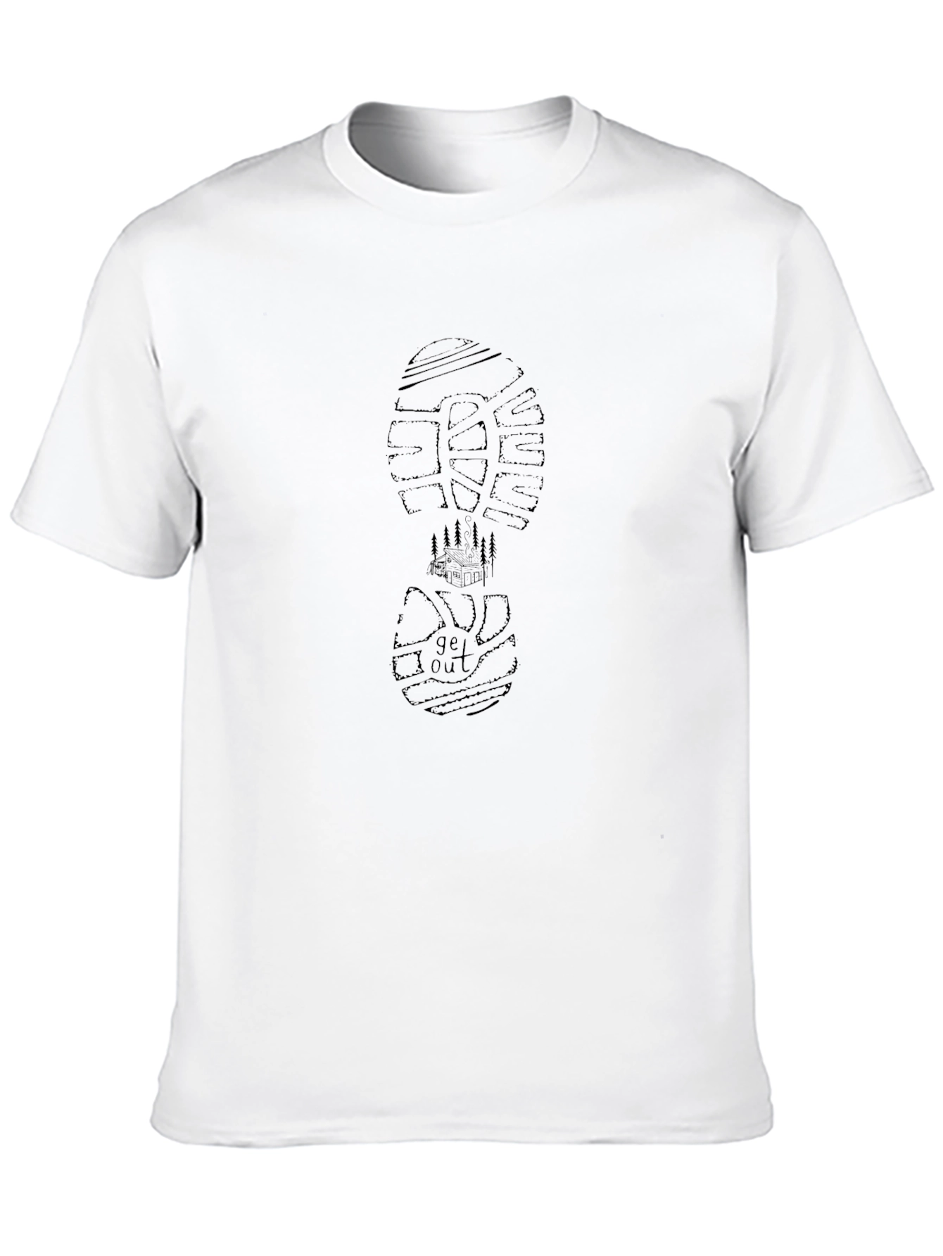 Get Out Graphic Print Black T-Shirt