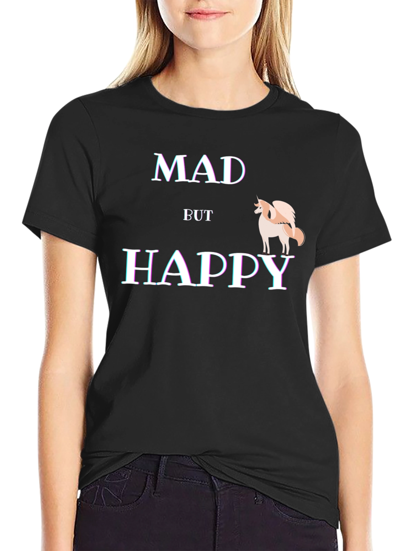 Mad But Happy T-Shirt - Quirky Graphic Tee
