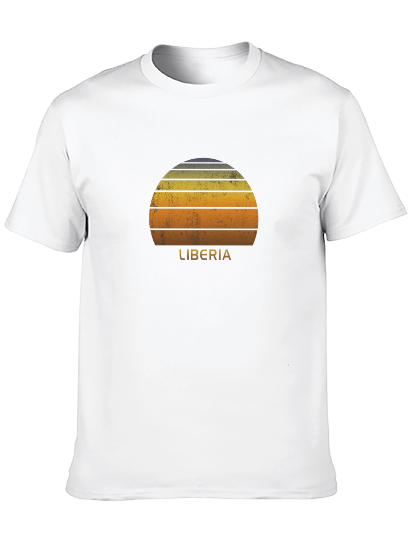 Retro Liberia Sunset Graphic Tee - Black