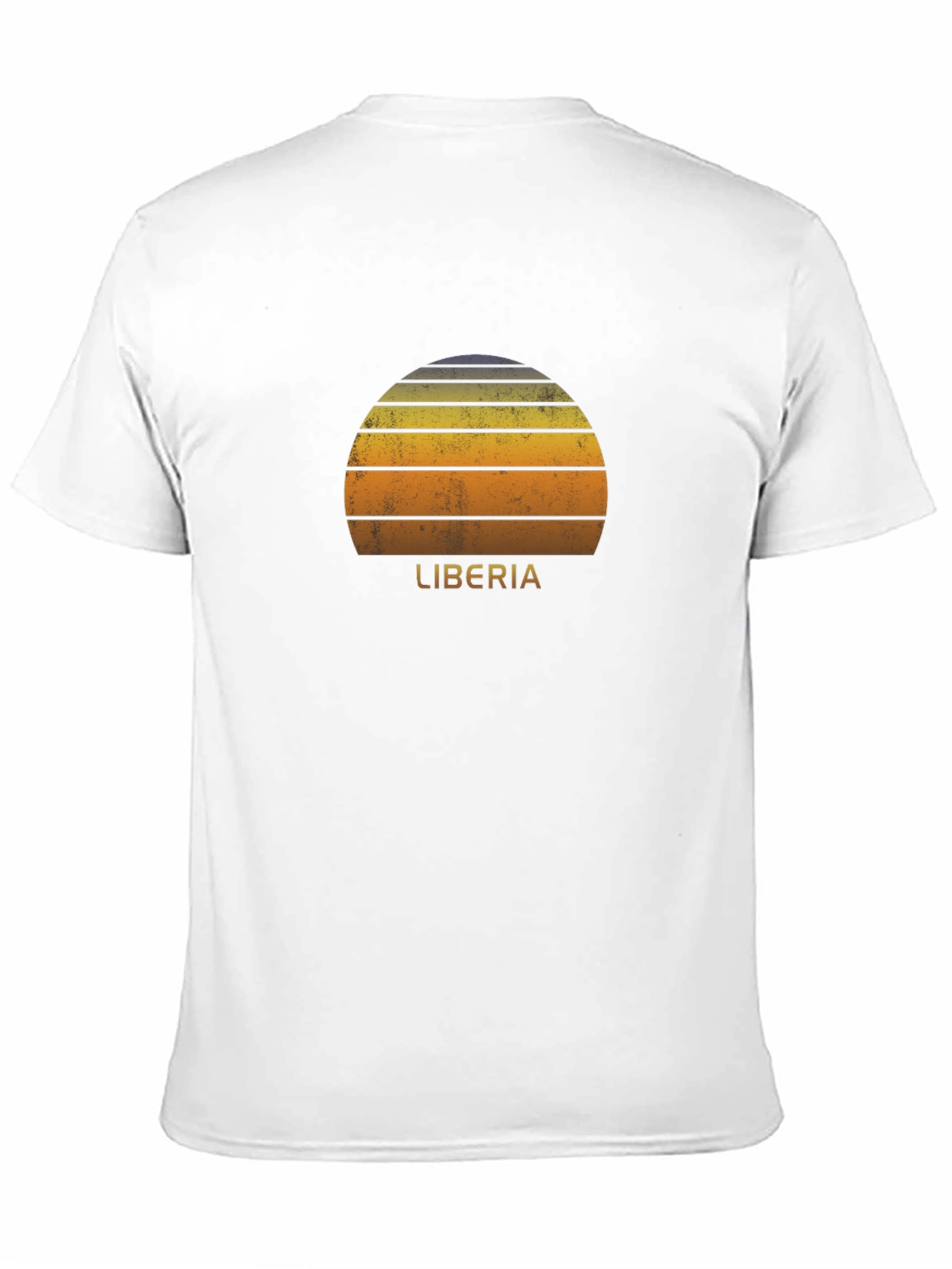 Retro Liberia Sunset Graphic Tee - Black