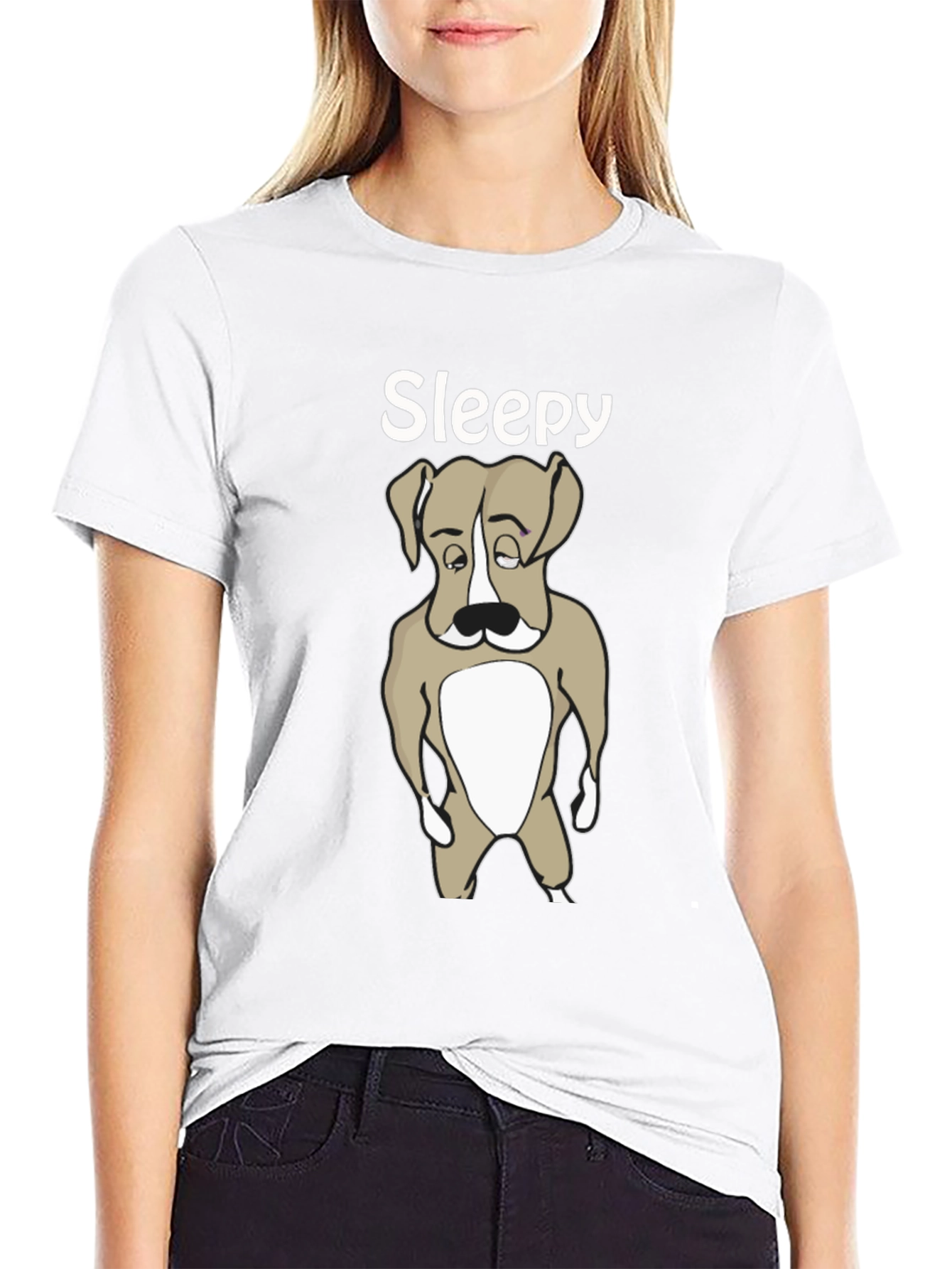 Sleepy Dog T-Shirt - Cute Animal Graphic Tee