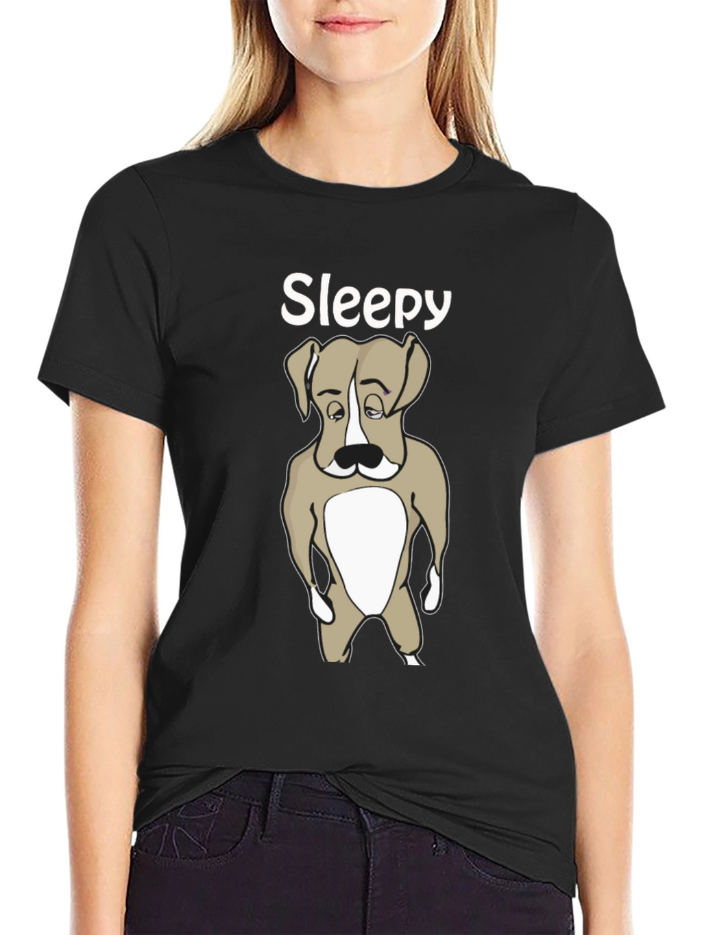 Sleepy Dog T-Shirt - Cute Animal Graphic Tee