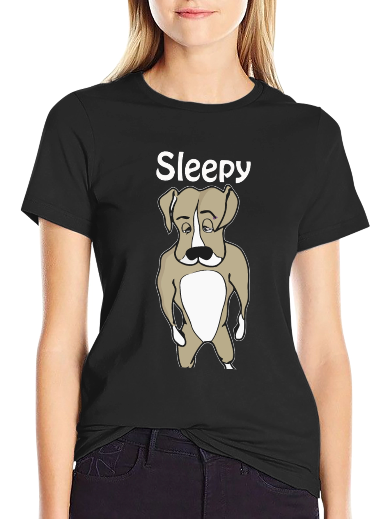 Sleepy Dog T-Shirt - Cute Animal Graphic Tee