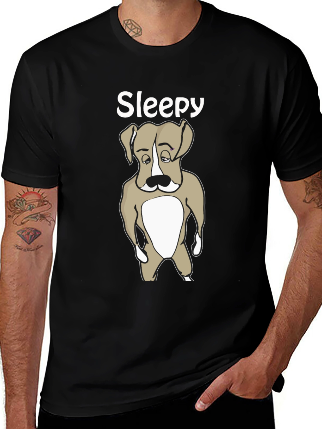 Sleepy Dog T-Shirt - Cute Animal Graphic Tee