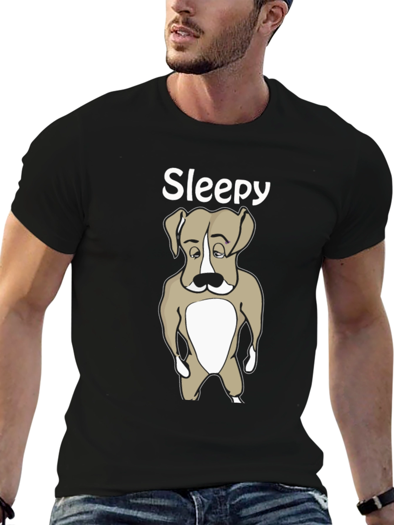 Sleepy Dog T-Shirt - Cute Animal Graphic Tee