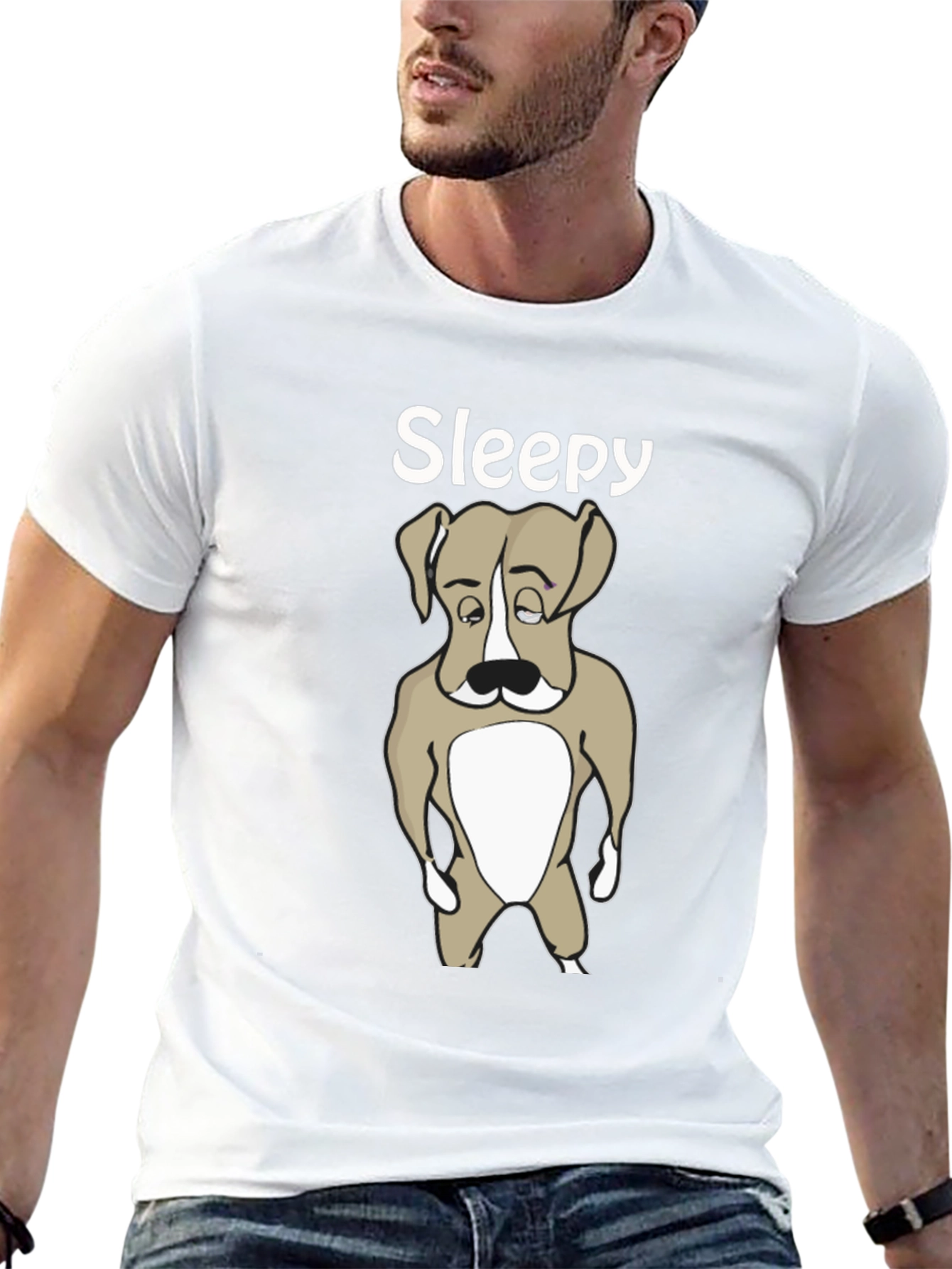 Sleepy Dog T-Shirt - Cute Animal Graphic Tee