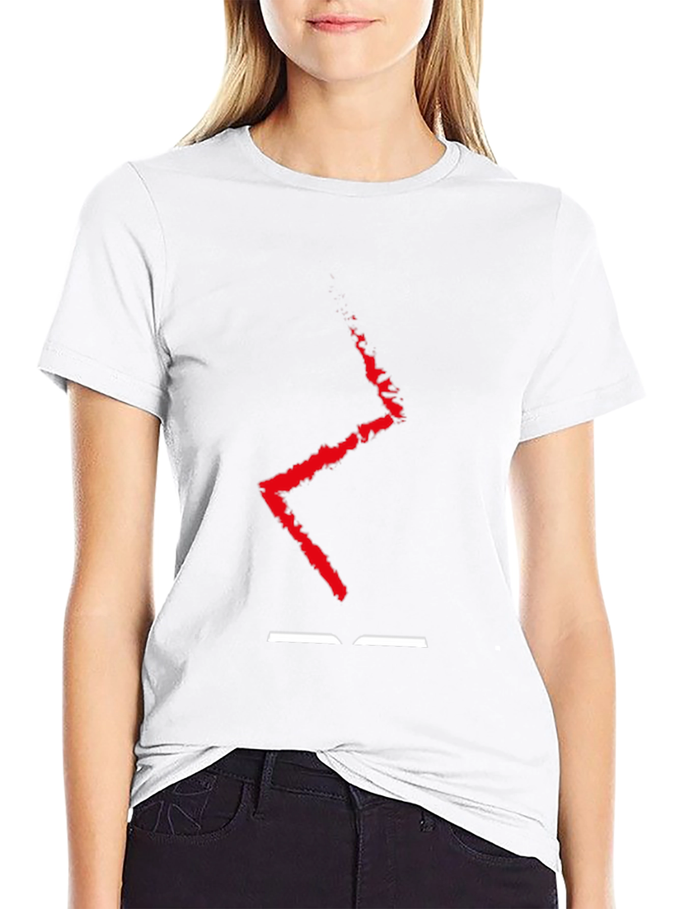 Abstract Red Lightning Black T-Shirt