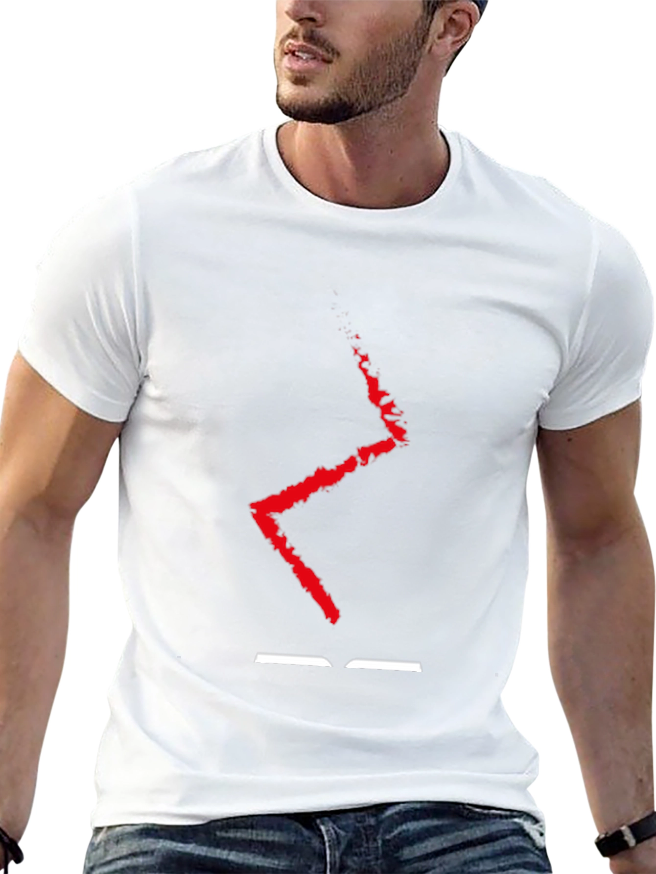 Abstract Red Lightning Black T-Shirt