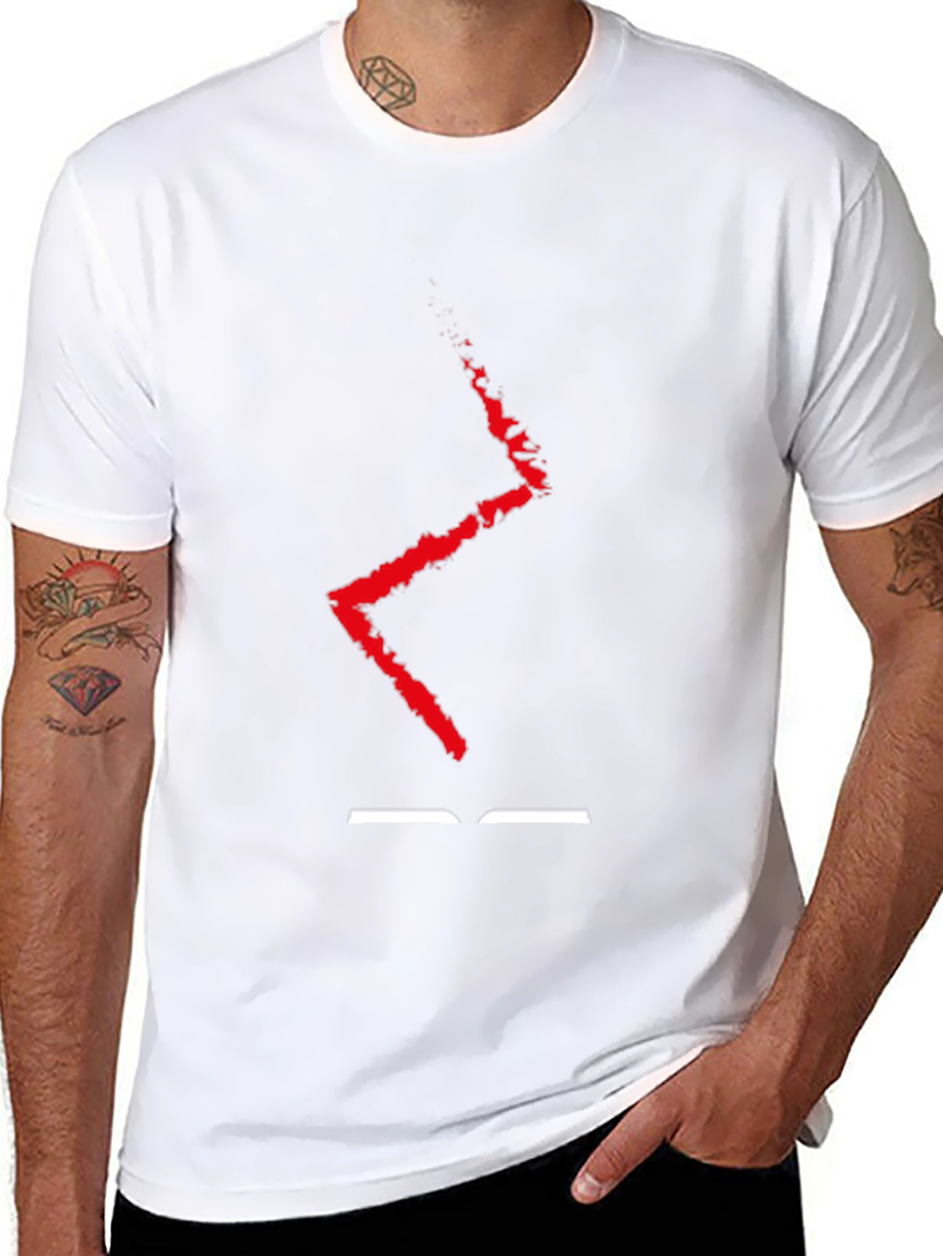 Abstract Red Lightning Black T-Shirt