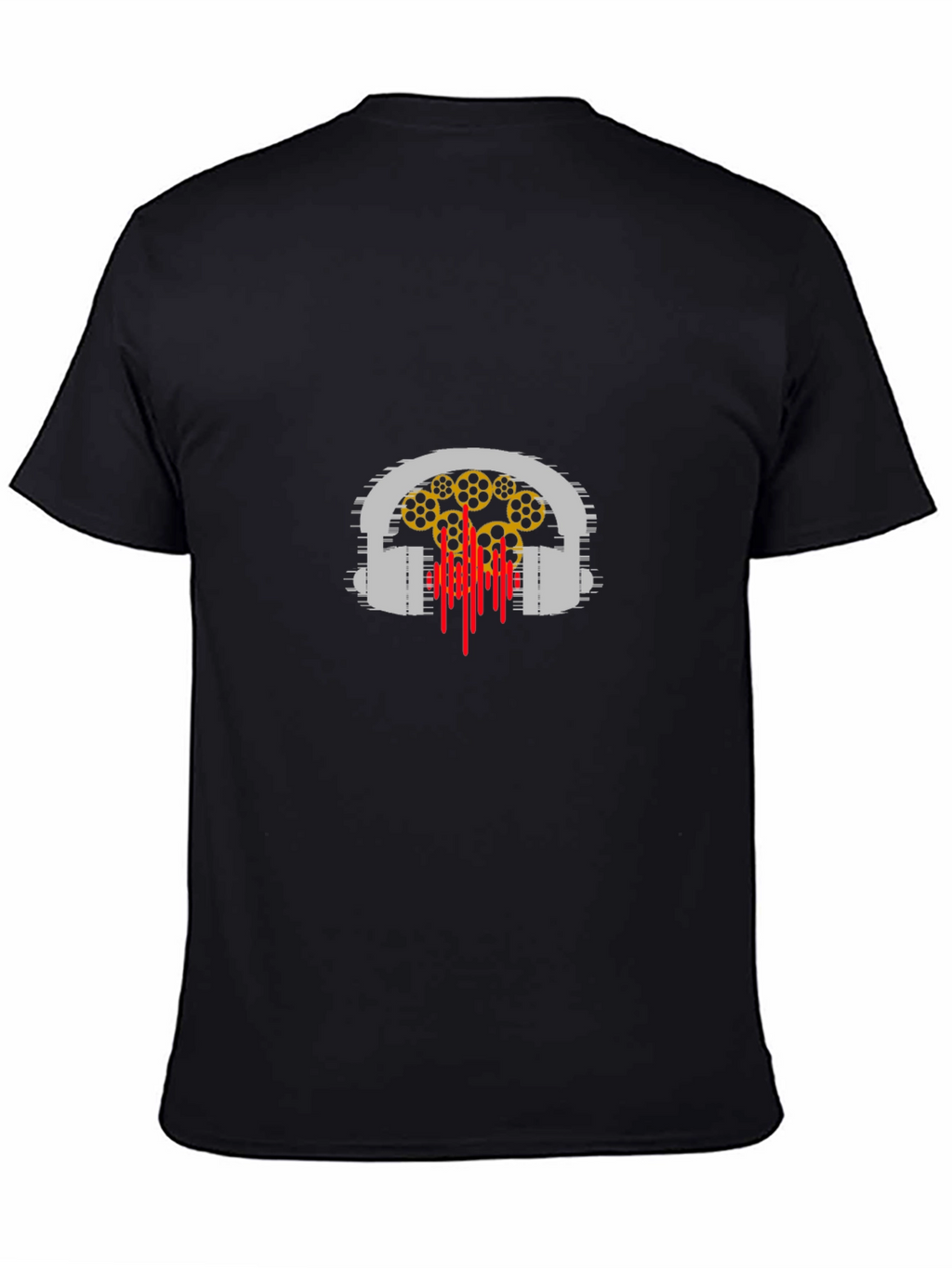 Headphones Graphic Black T-Shirt