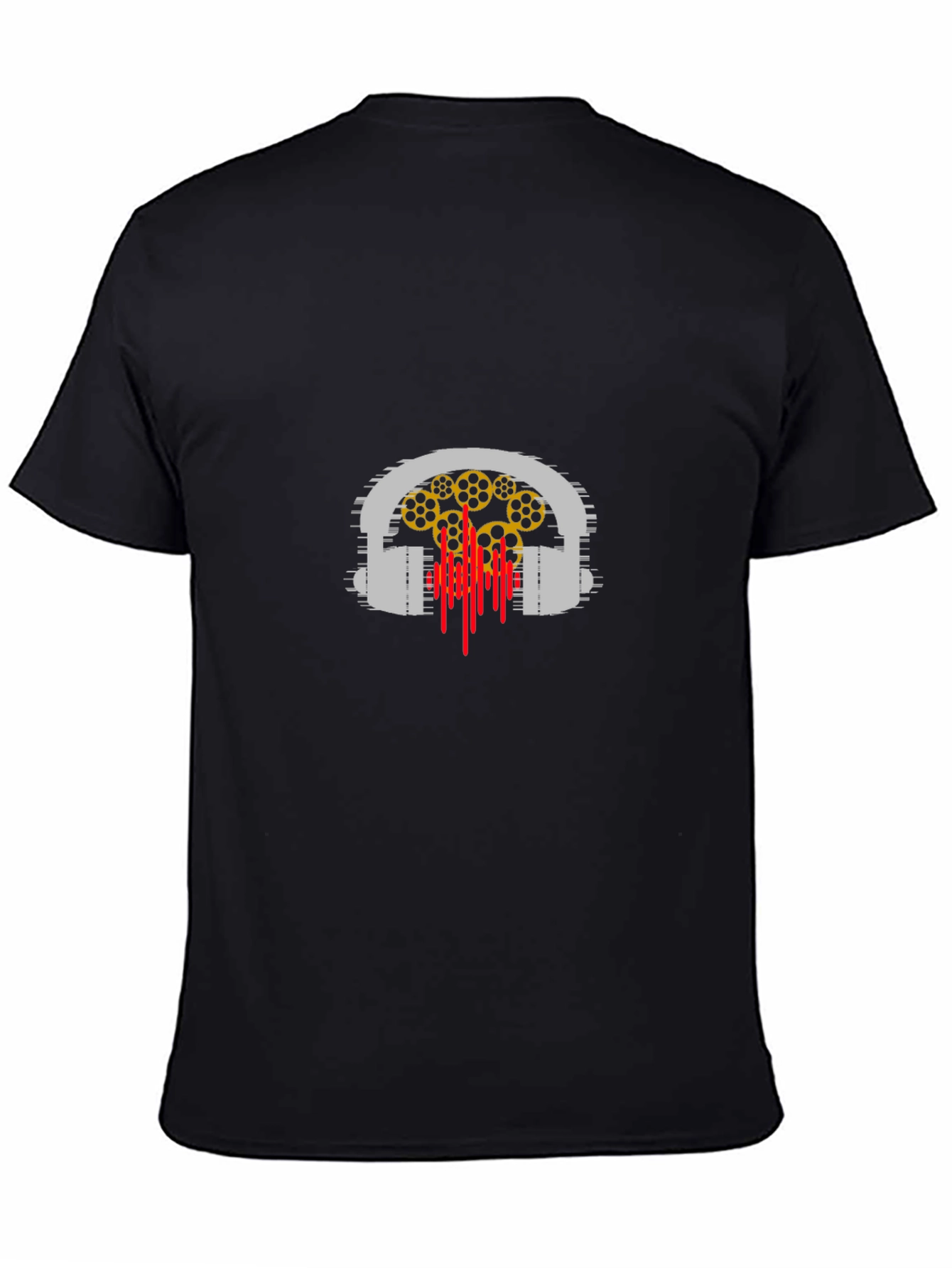 Headphones Graphic Black T-Shirt