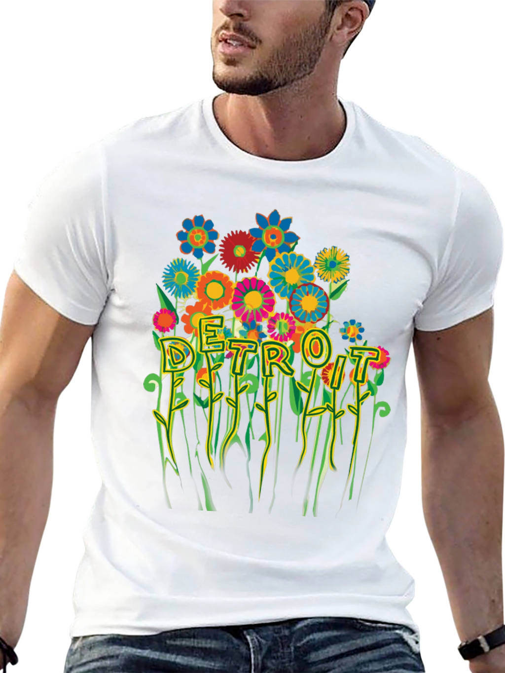 Detroit Floral Graphic Tee - Trendy City Pride