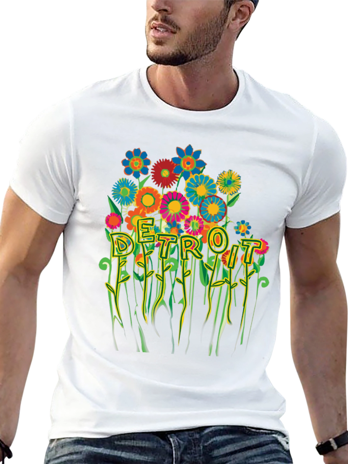 Detroit Floral Graphic Tee - Trendy City Pride