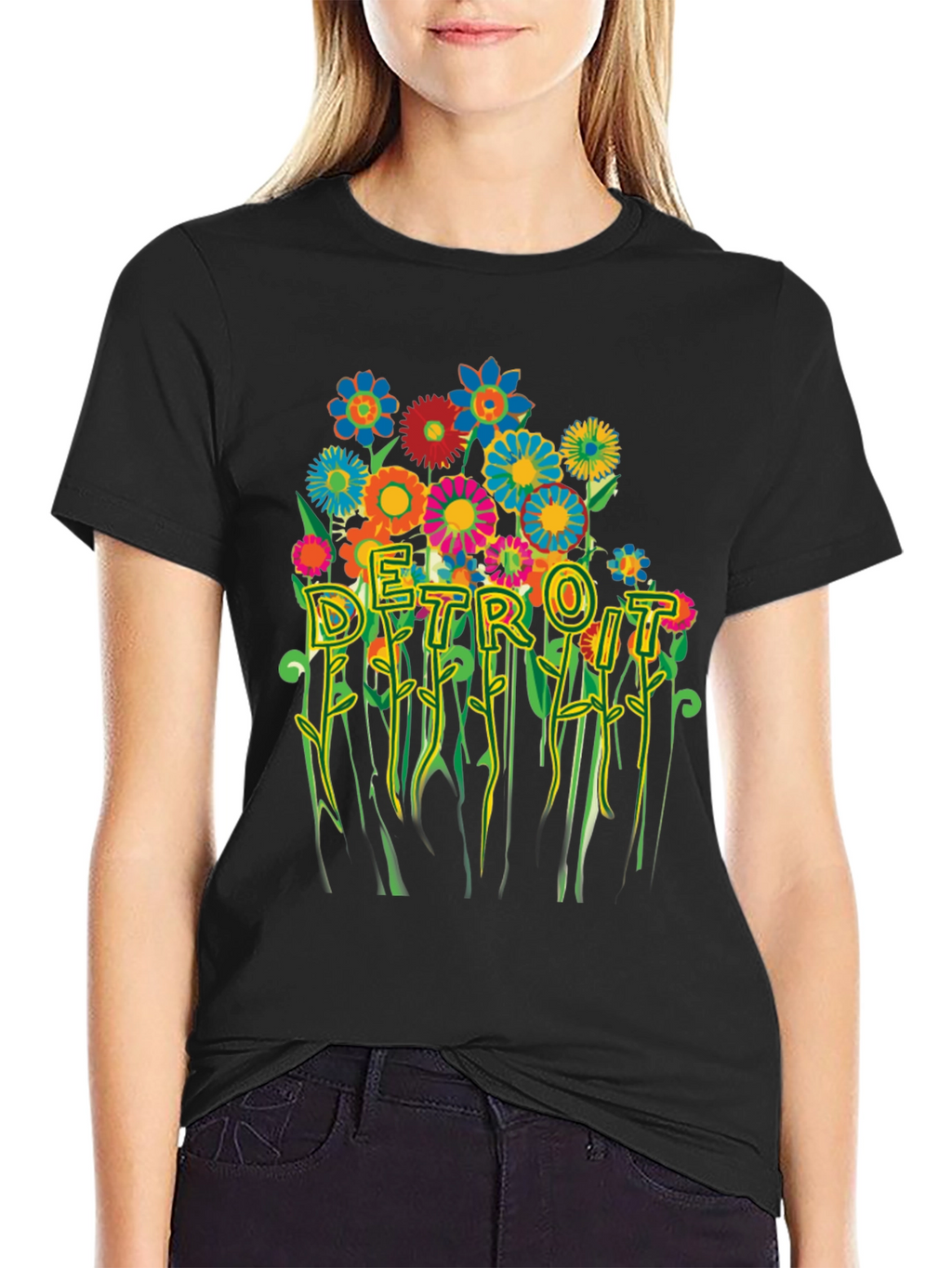 Detroit Floral Graphic Tee - Trendy City Pride
