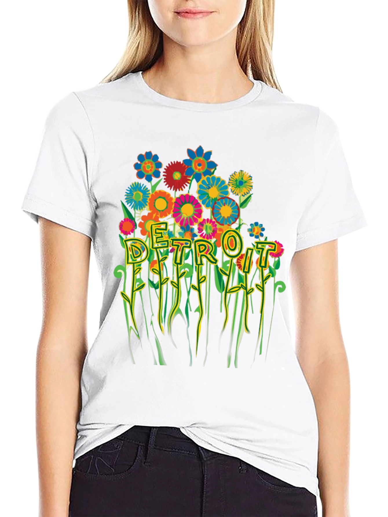 Detroit Floral Graphic Tee - Trendy City Pride