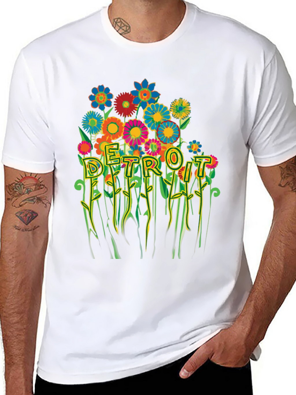 Detroit Floral Graphic Tee - Trendy City Pride