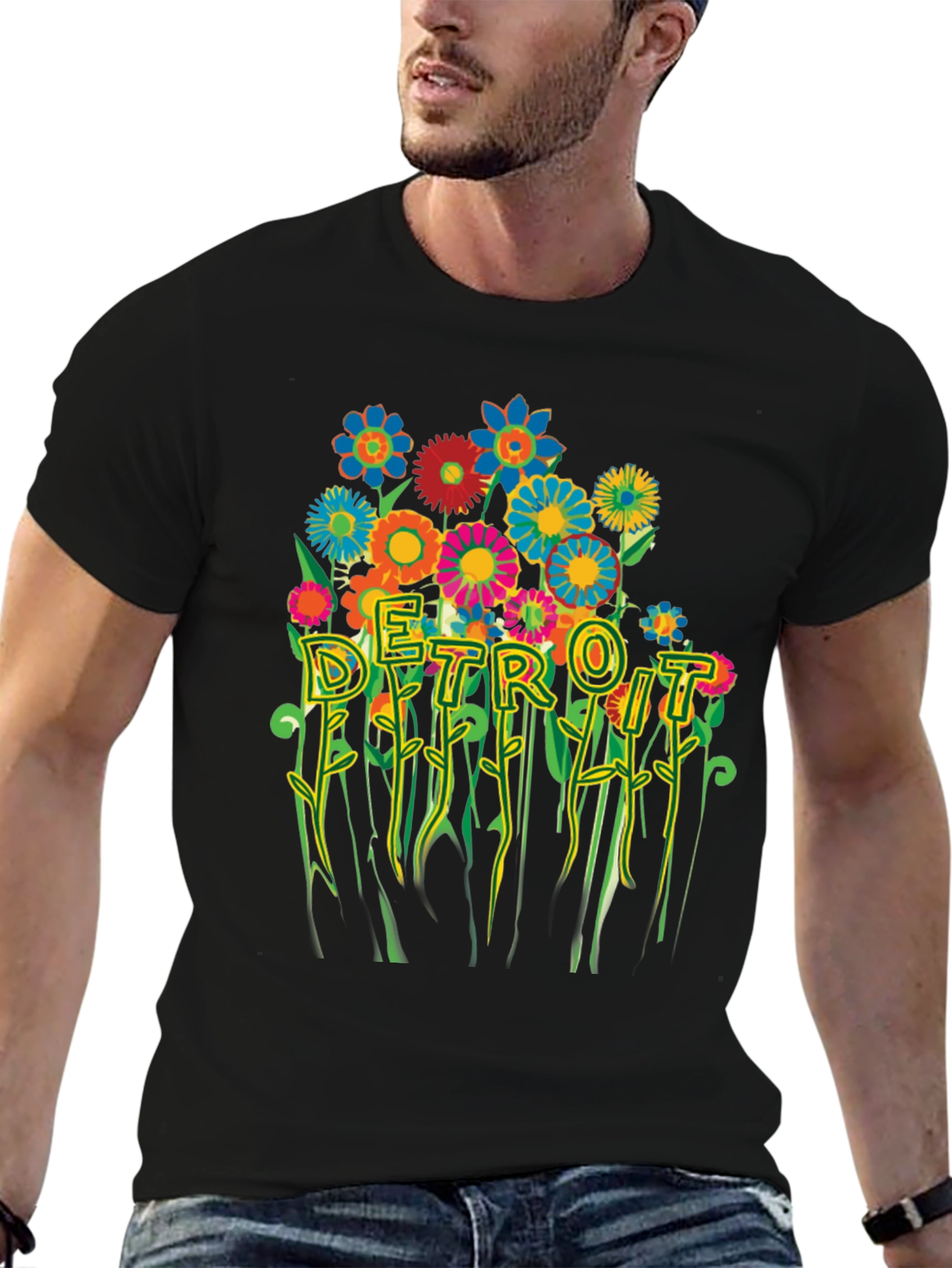 Detroit Floral Graphic Tee - Trendy City Pride