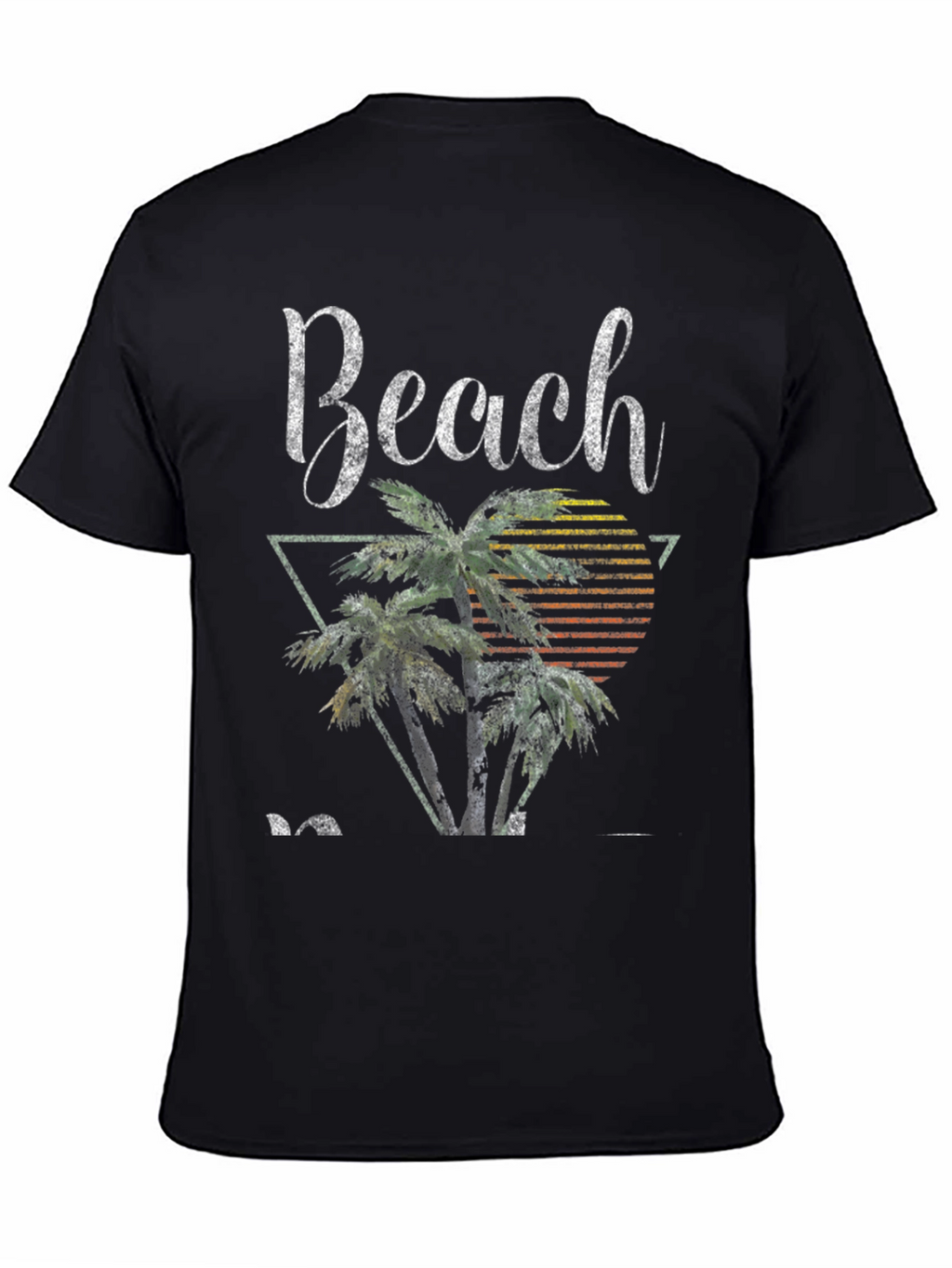 Retro Beach T-Shirt - Palm Tree Sunset