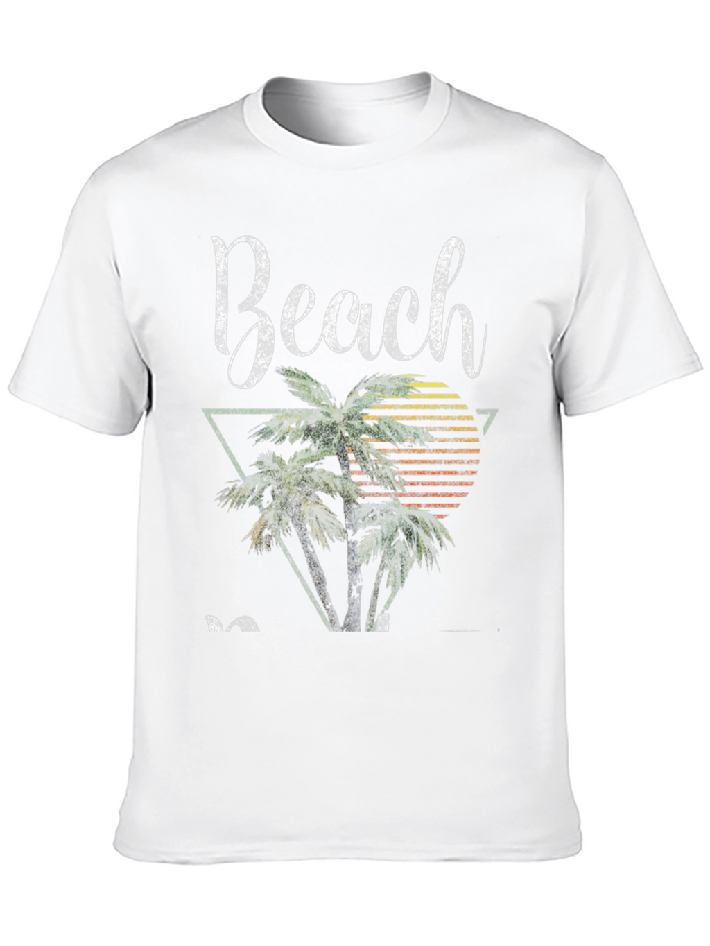Retro Beach T-Shirt - Palm Tree Sunset
