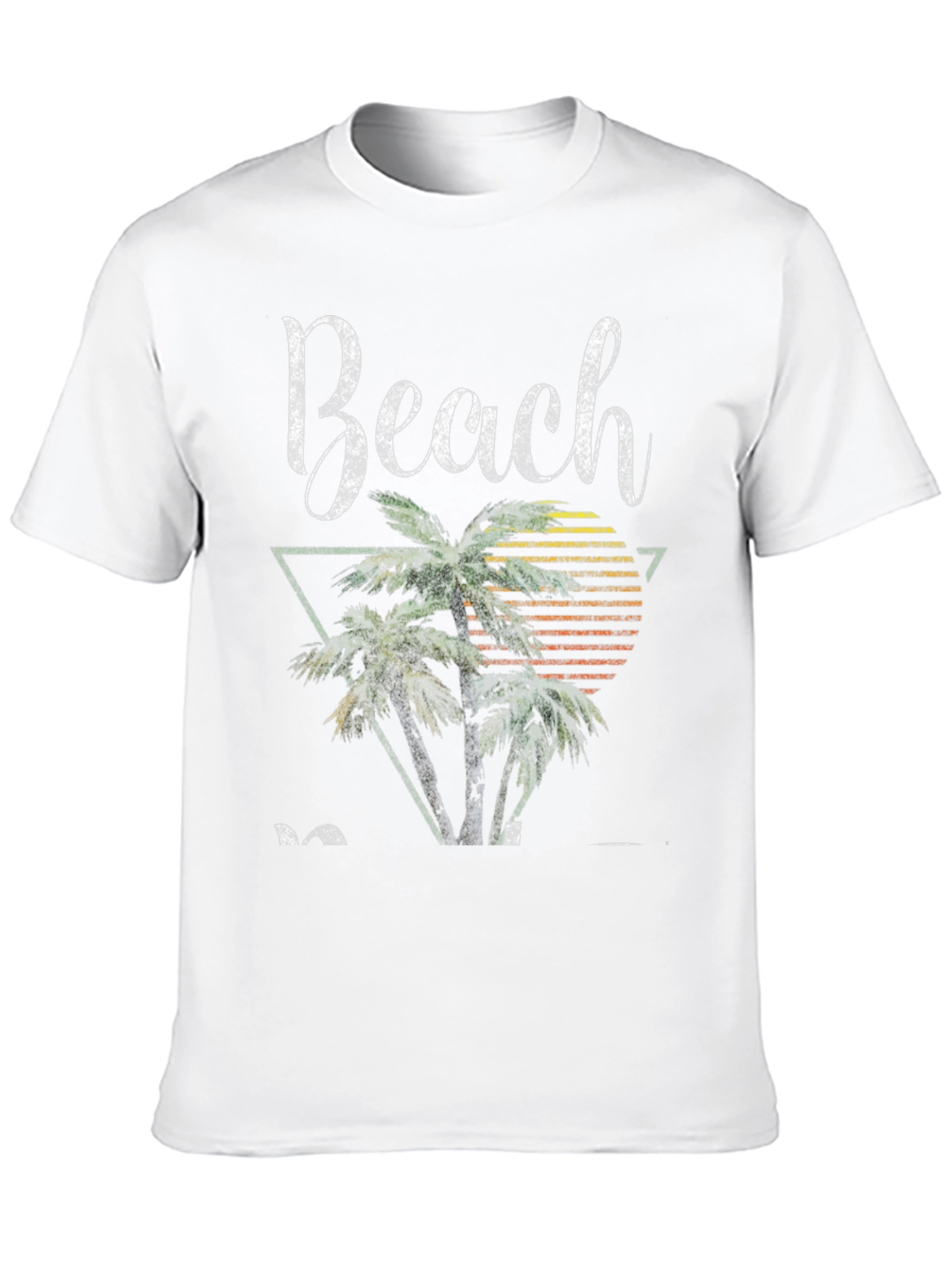 Retro Beach T-Shirt - Palm Tree Sunset