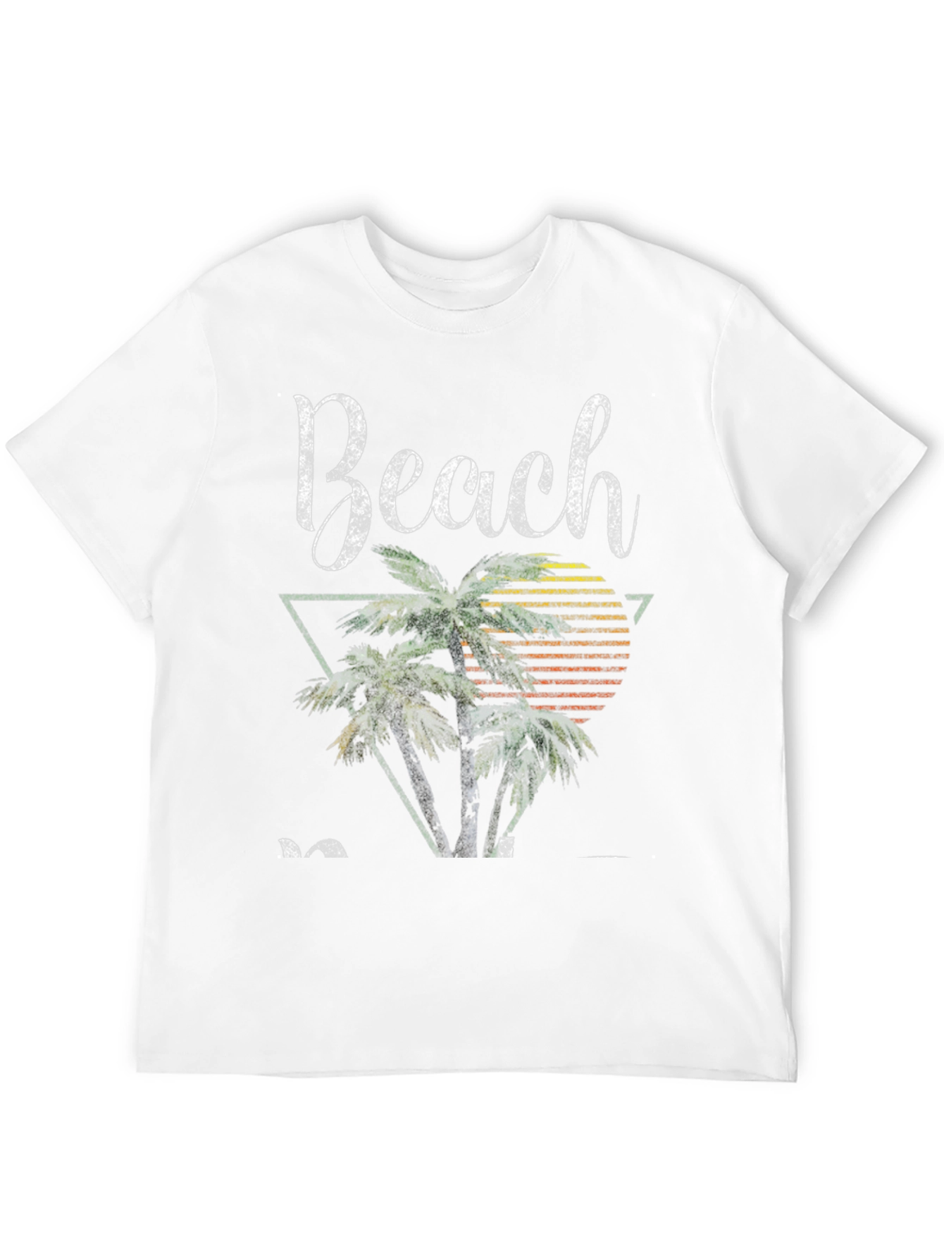 Retro Beach T-Shirt - Palm Tree Sunset