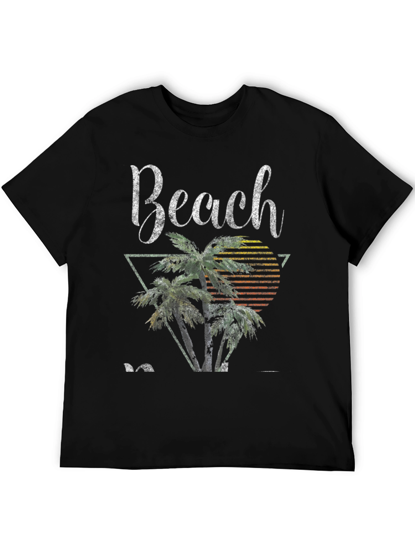 Retro Beach T-Shirt - Palm Tree Sunset