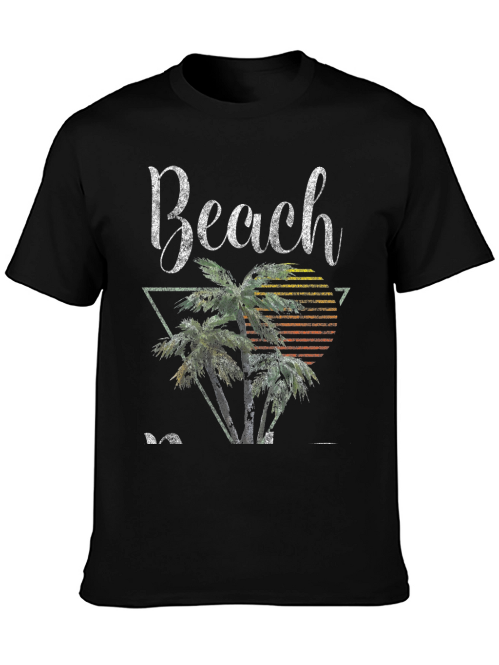 Retro Beach T-Shirt - Palm Tree Sunset