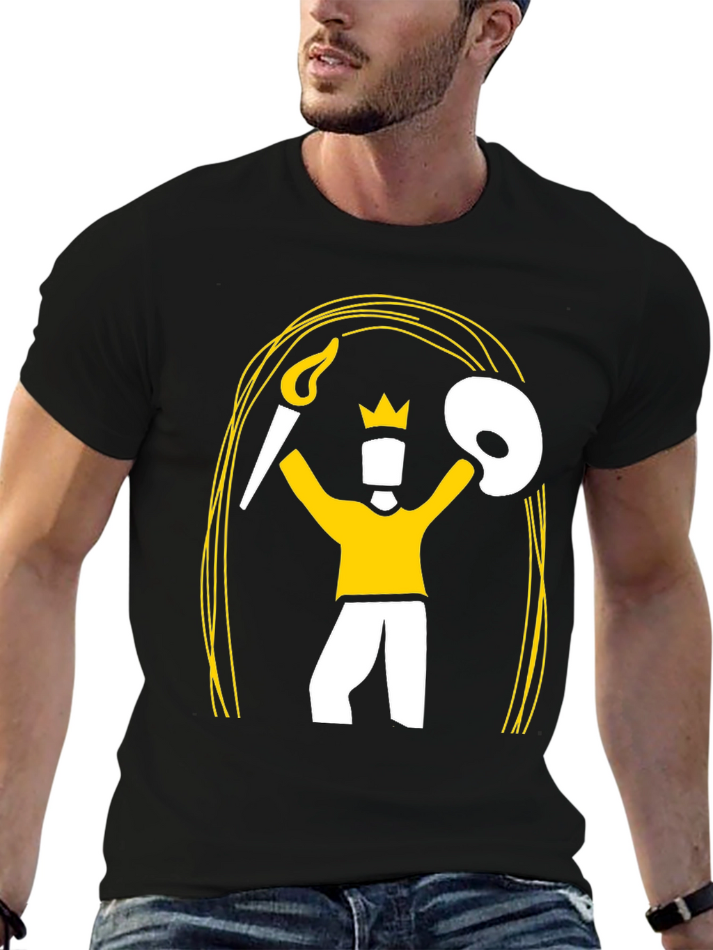 Artist King Graphic Tee - Black Cotton T-Shirt