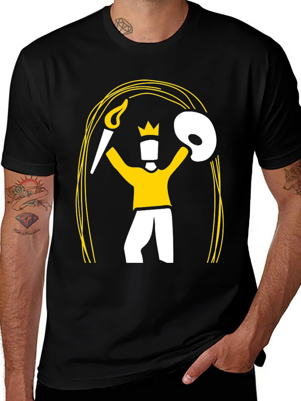 Artist King Graphic Tee - Black Cotton T-Shirt