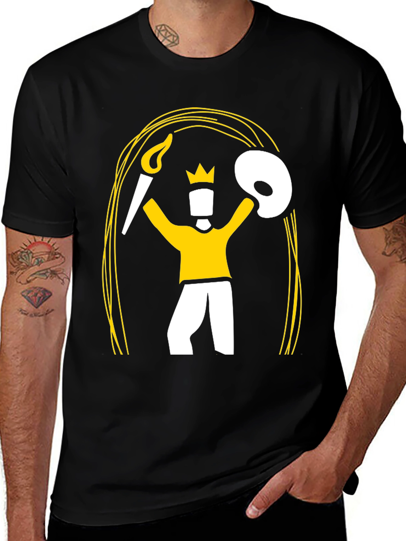Artist King Graphic Tee - Black Cotton T-Shirt