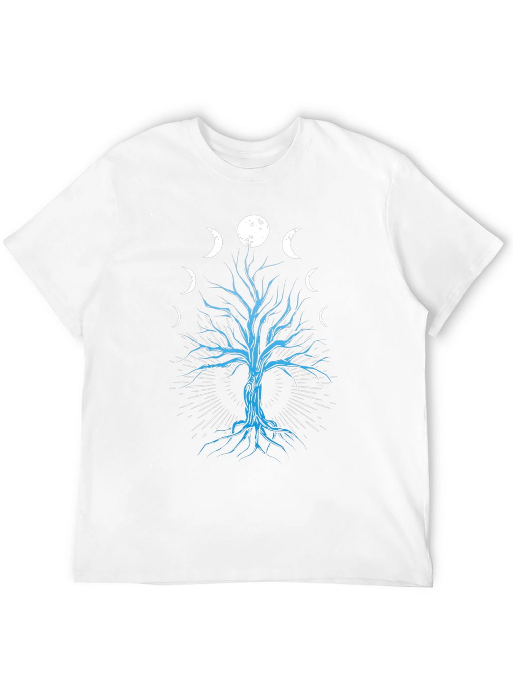 Phases of the Moon Tree Graphic Tee - Black