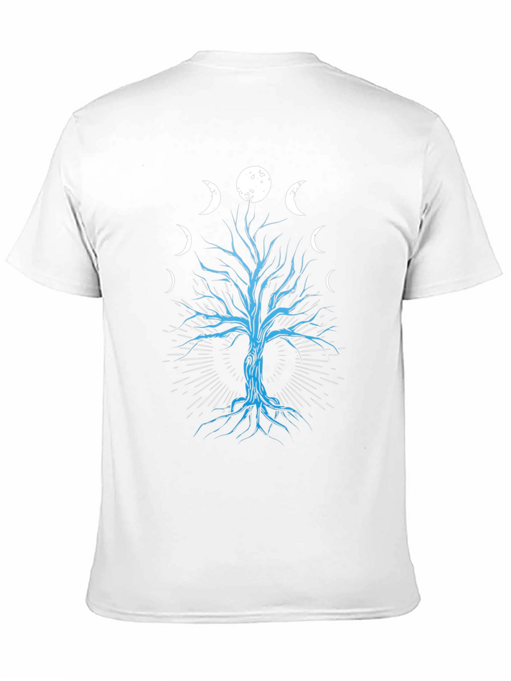 Phases of the Moon Tree Graphic Tee - Black