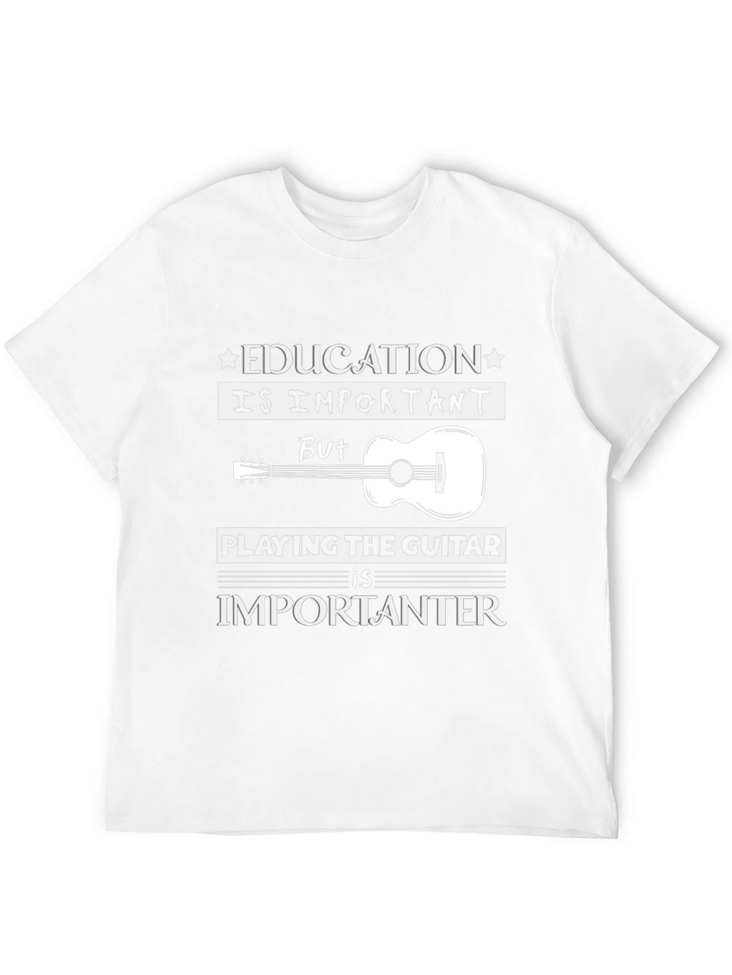 Education vs Guitar T-Shirt: Musicians Tee