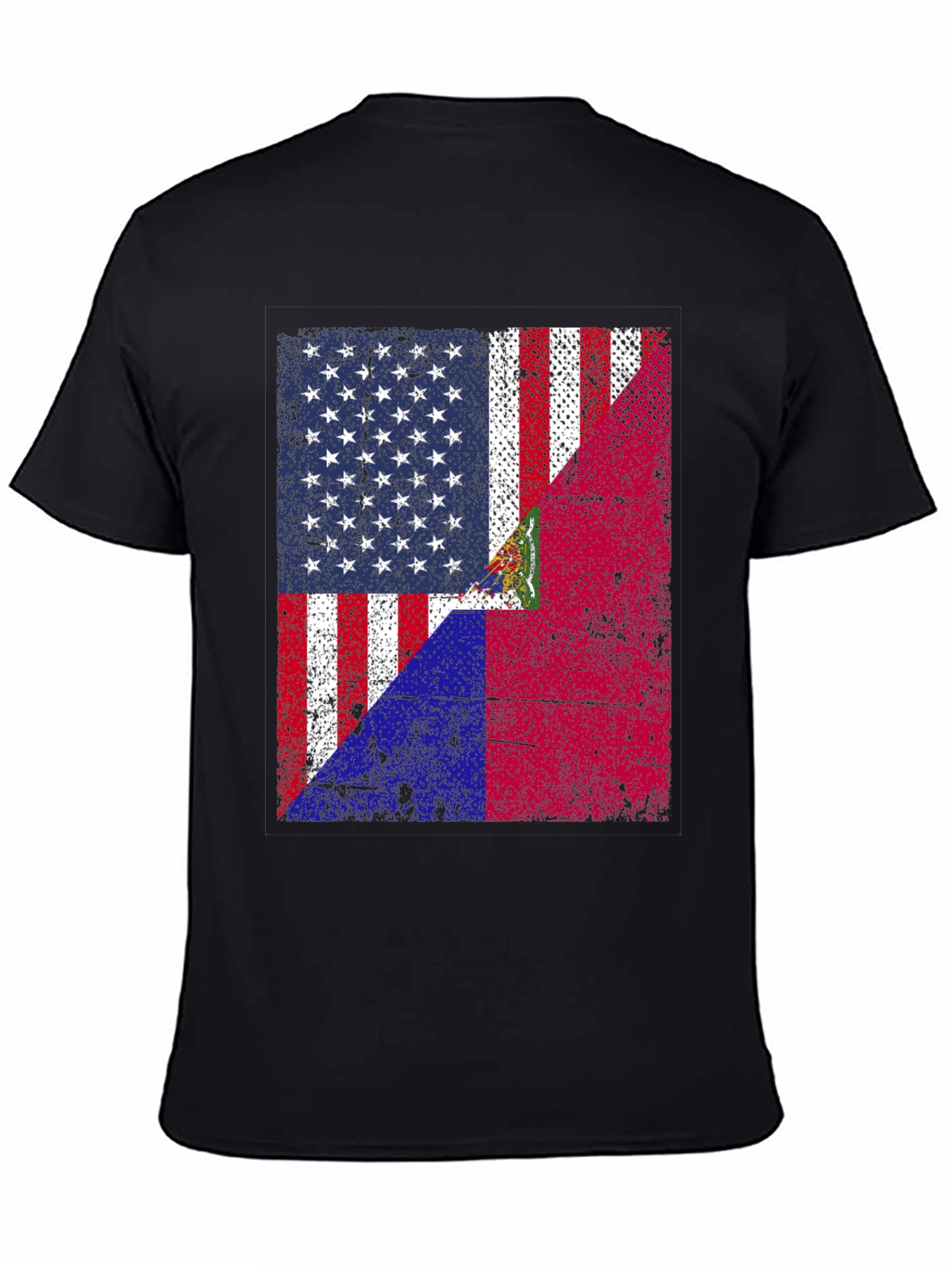 US & Haiti Flag T-Shirt - Dual Heritage Pride