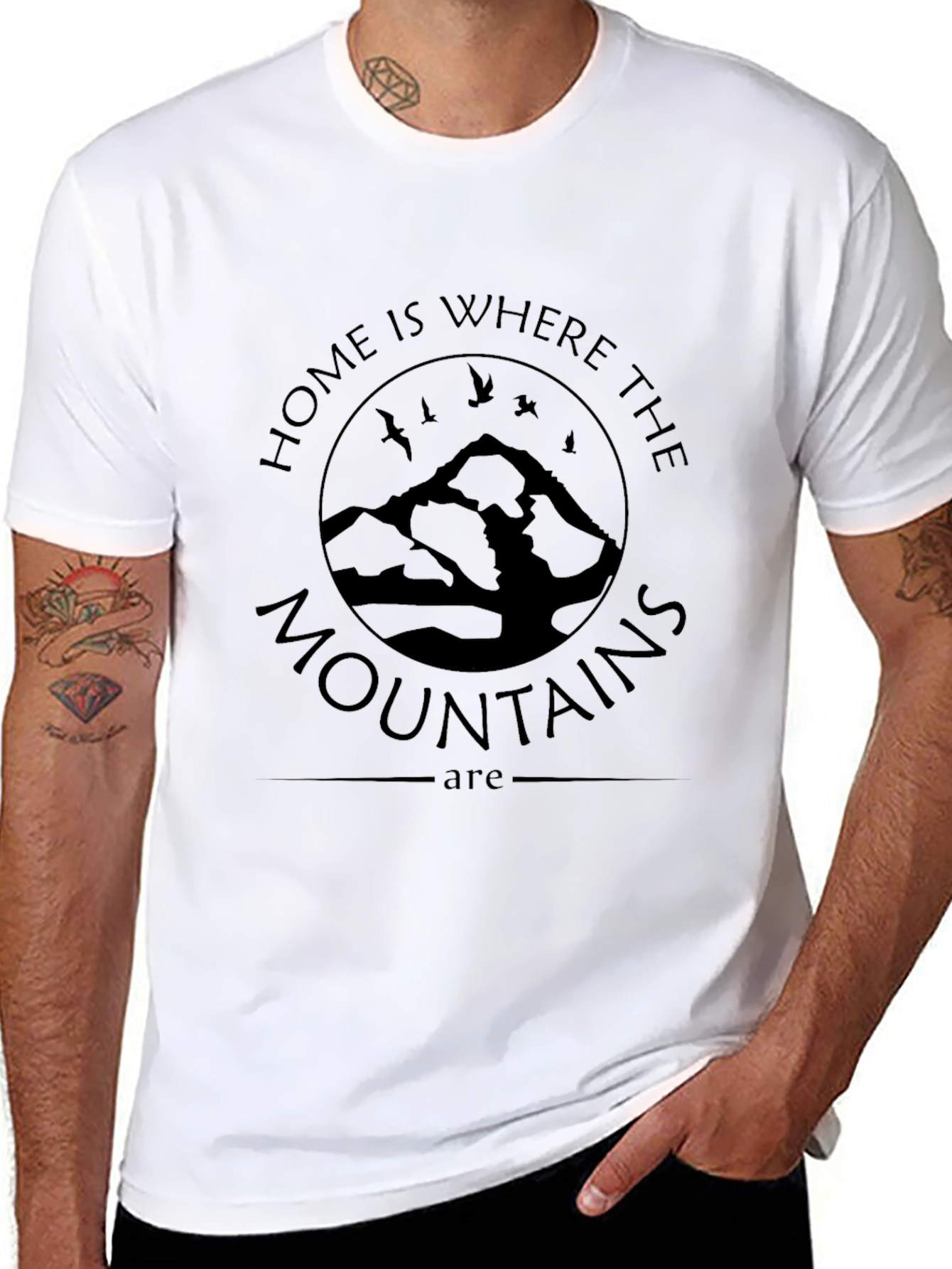 Home Is Where The Mountains Are Black T-Shirt