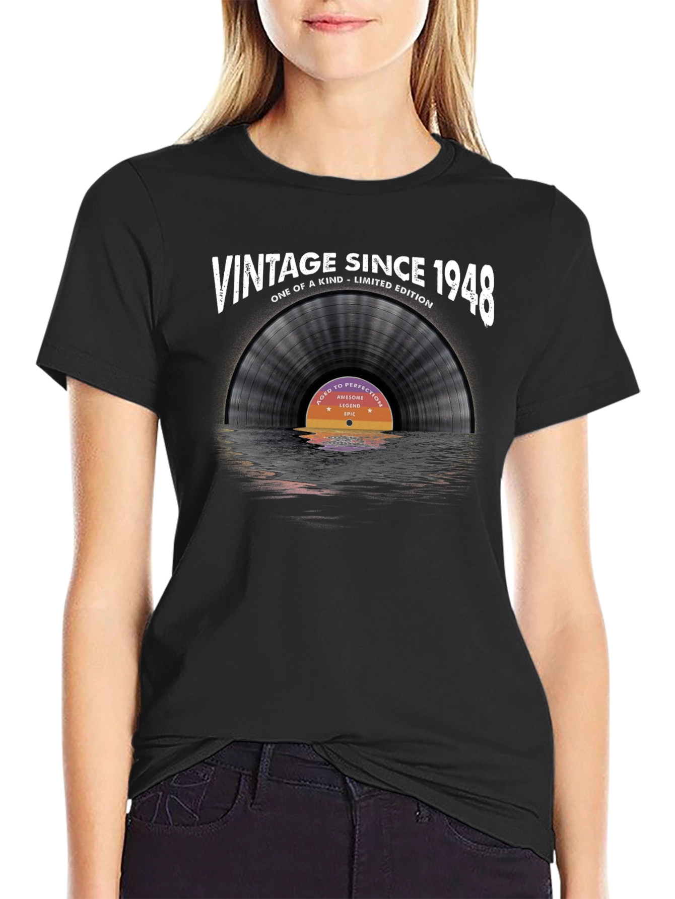 Vintage Since 1948 T-Shirt: Limited Edition Vinyl Record Design