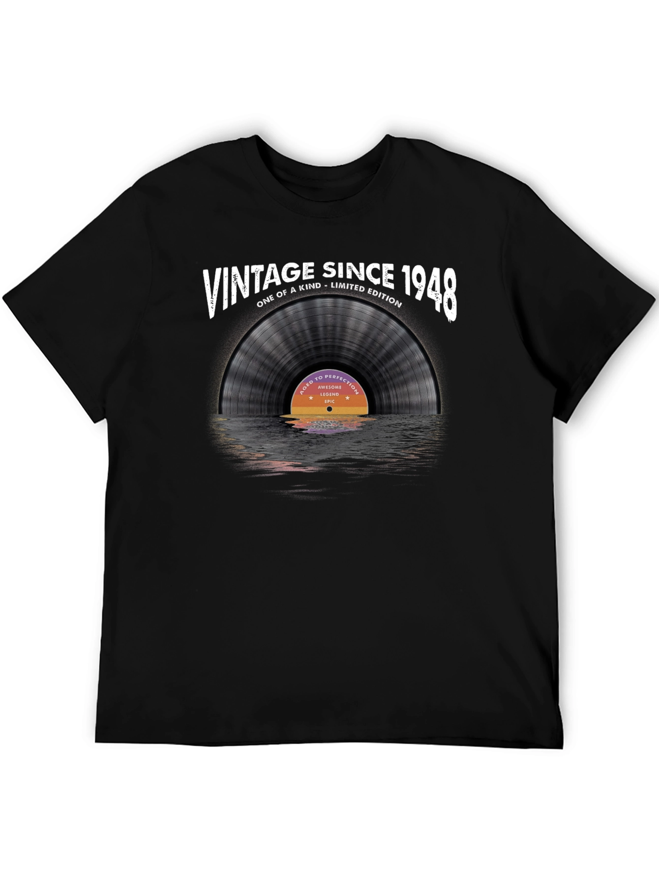 Vintage Since 1948 T-Shirt: Limited Edition Vinyl Record Design